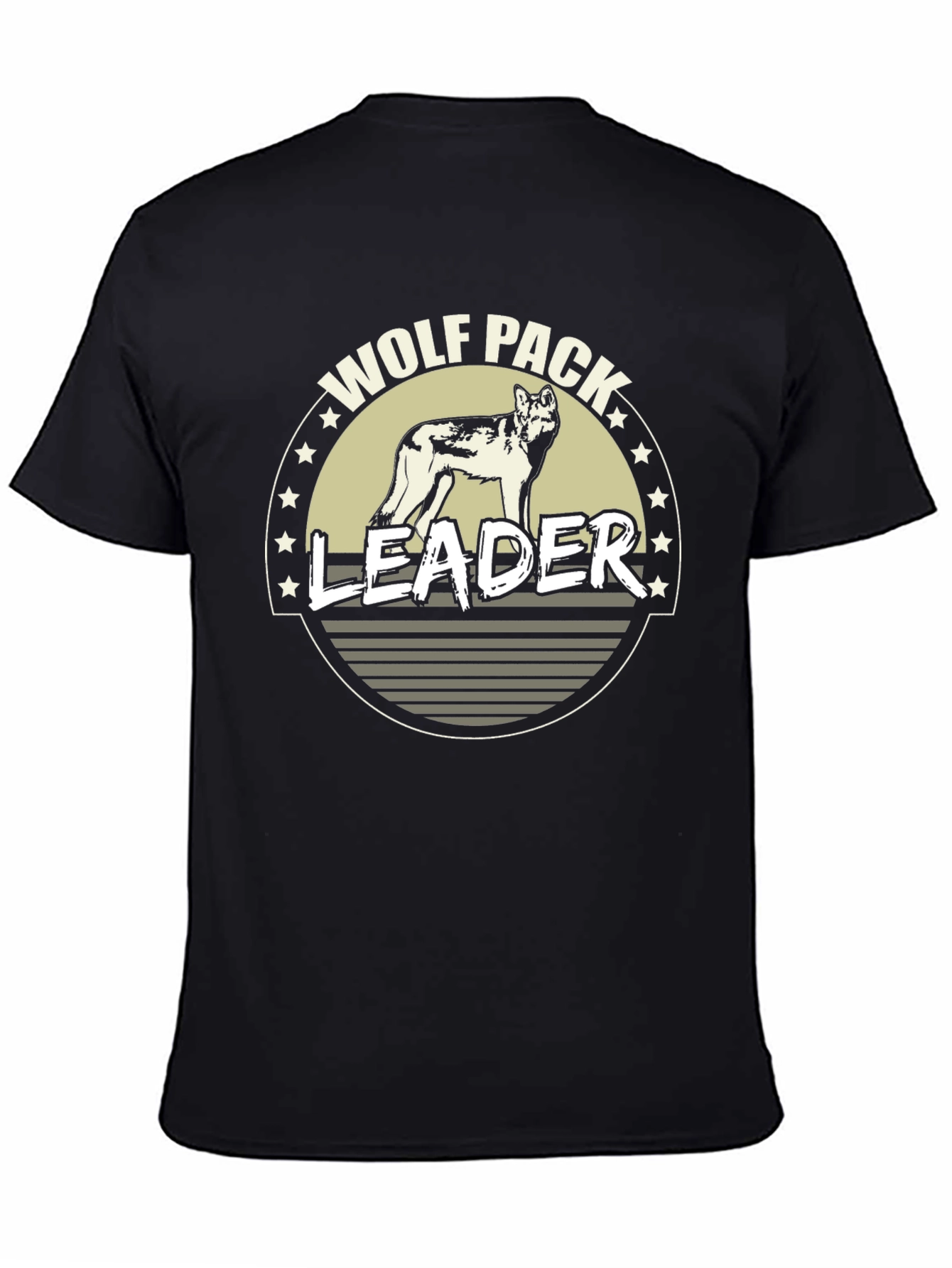 Wolf Pack Leader Graphic T-Shirt - Black