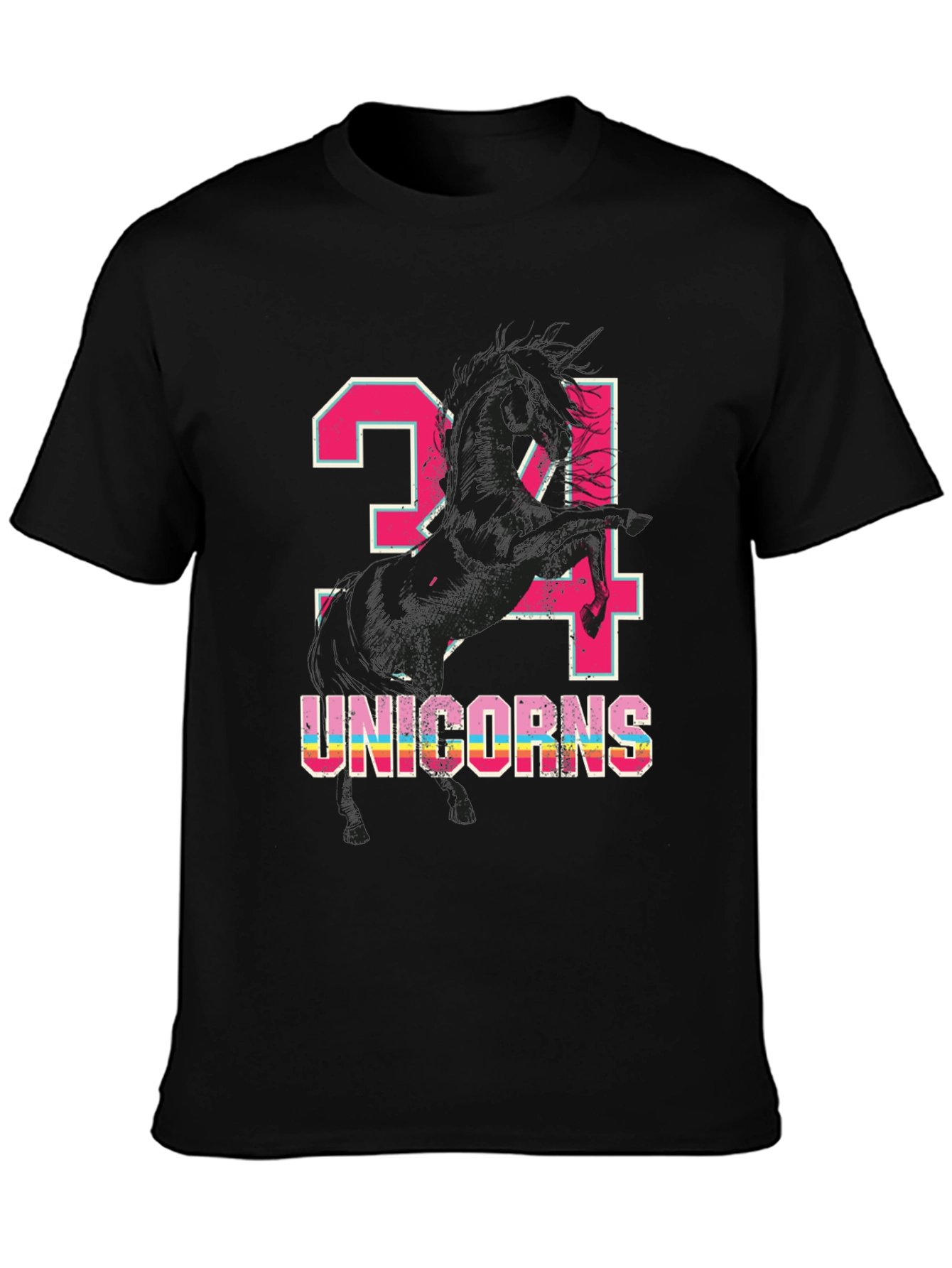 Unicorns Black Graphic Tee