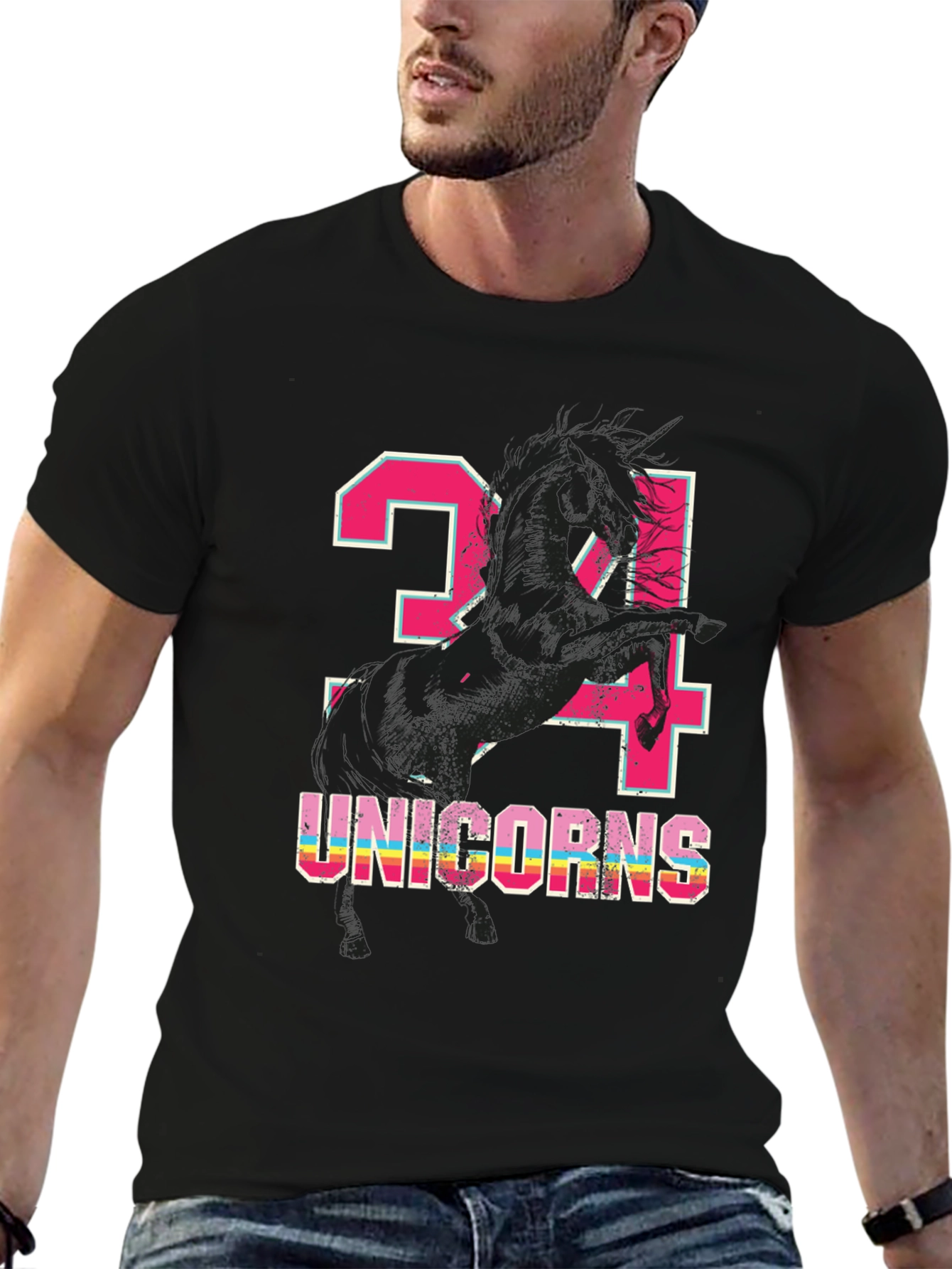 Unicorns Black Graphic Tee
