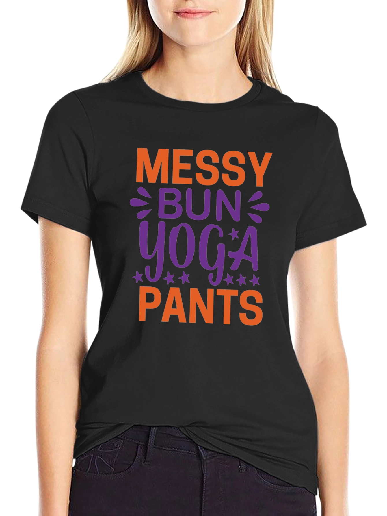 Messy Bun Yoga Pants T-Shirt