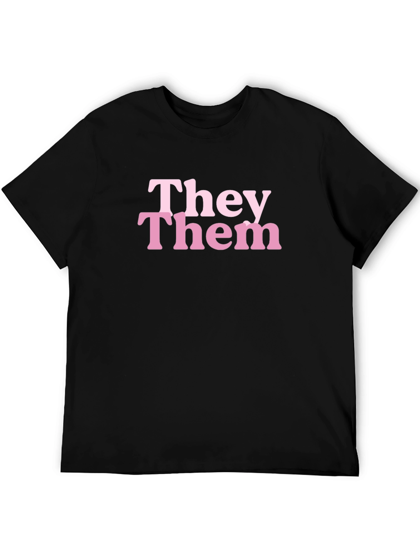 They Them Pronoun T-Shirt - Black Cotton Blend