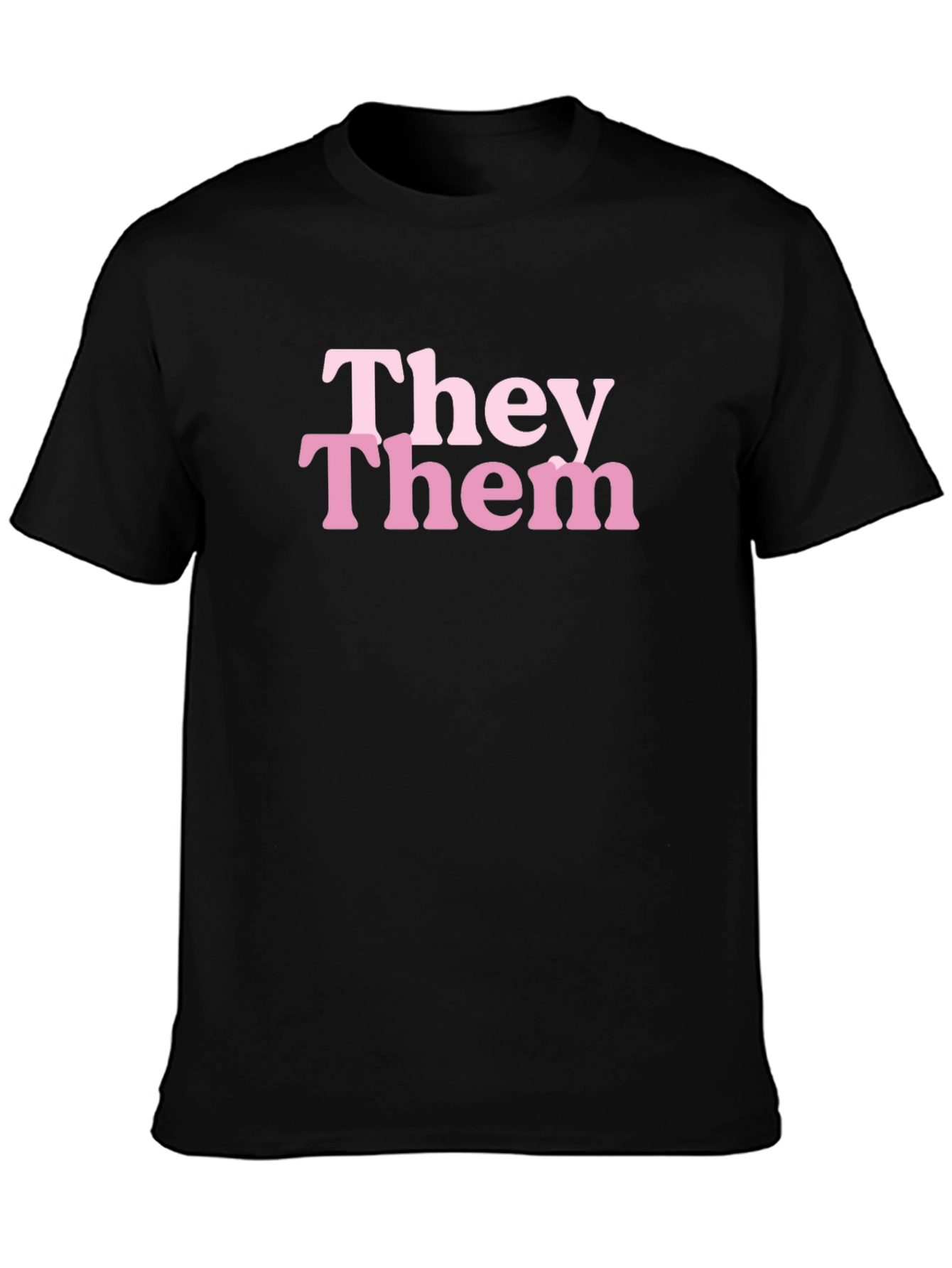 They Them Pronoun T-Shirt - Black Cotton Blend