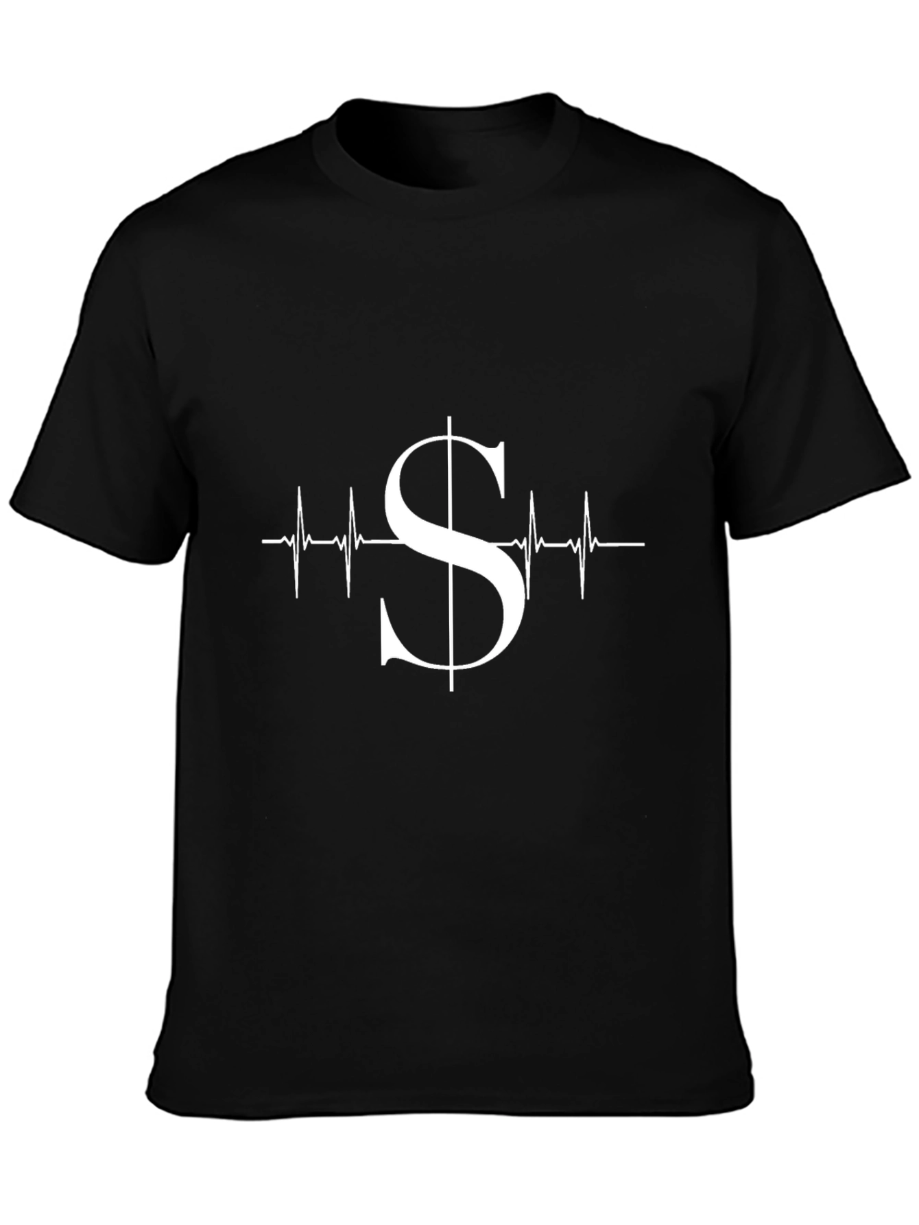Money Heartbeat Graphic Tee - Black Cotton Blend