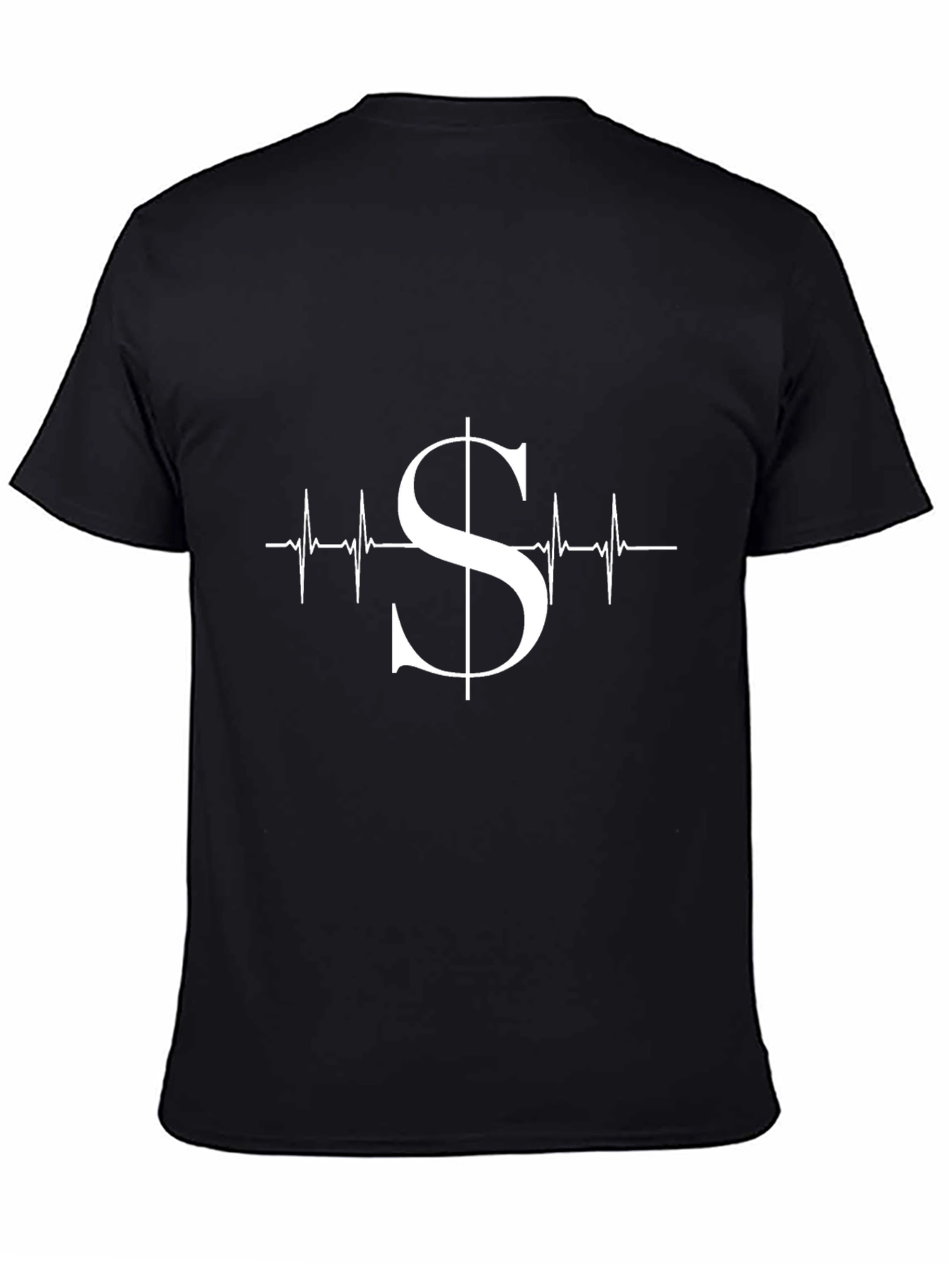 Money Heartbeat Graphic Tee - Black Cotton Blend