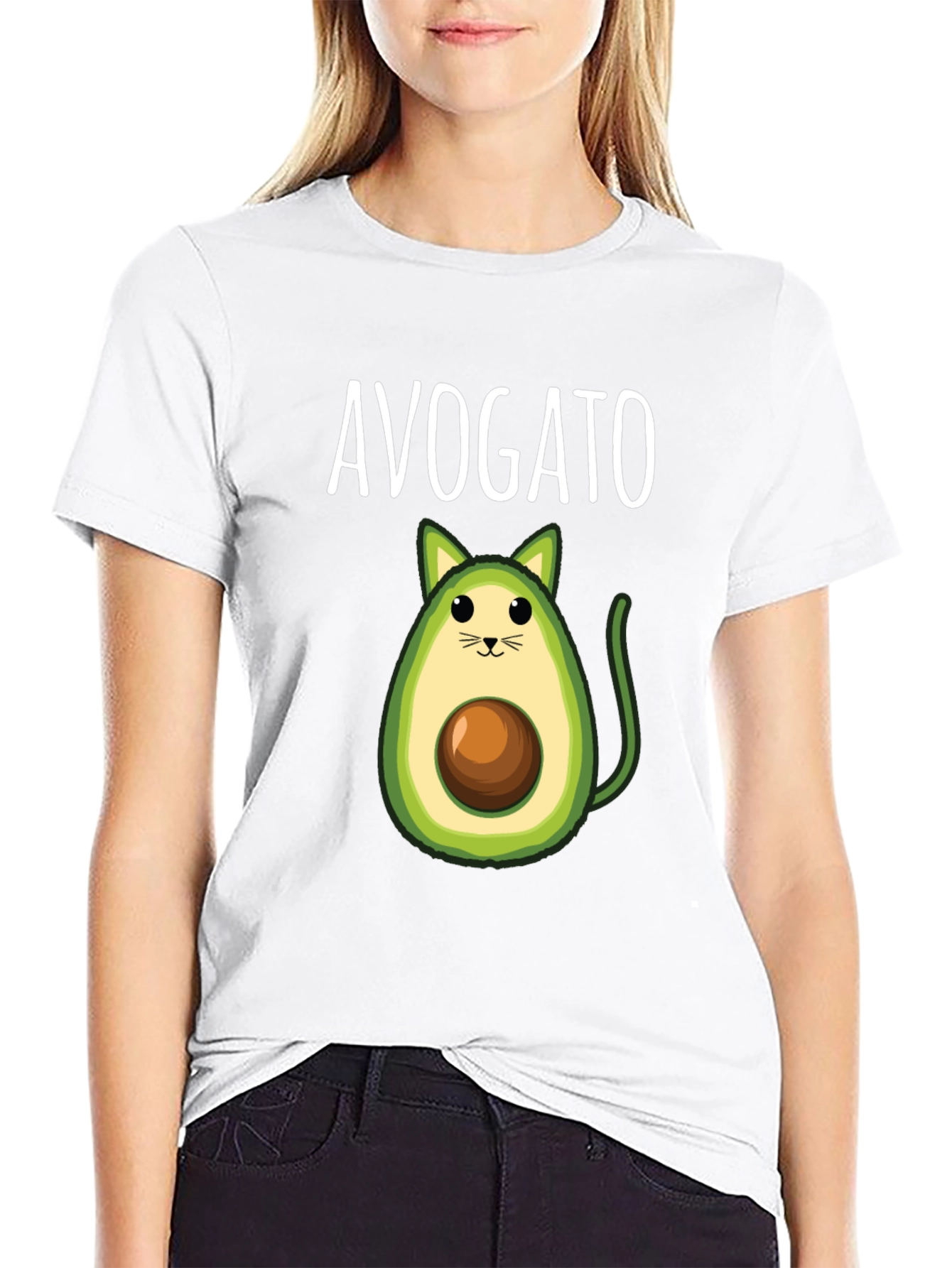 Avogato T-Shirt: Cute Avocado Cat Graphic Tee