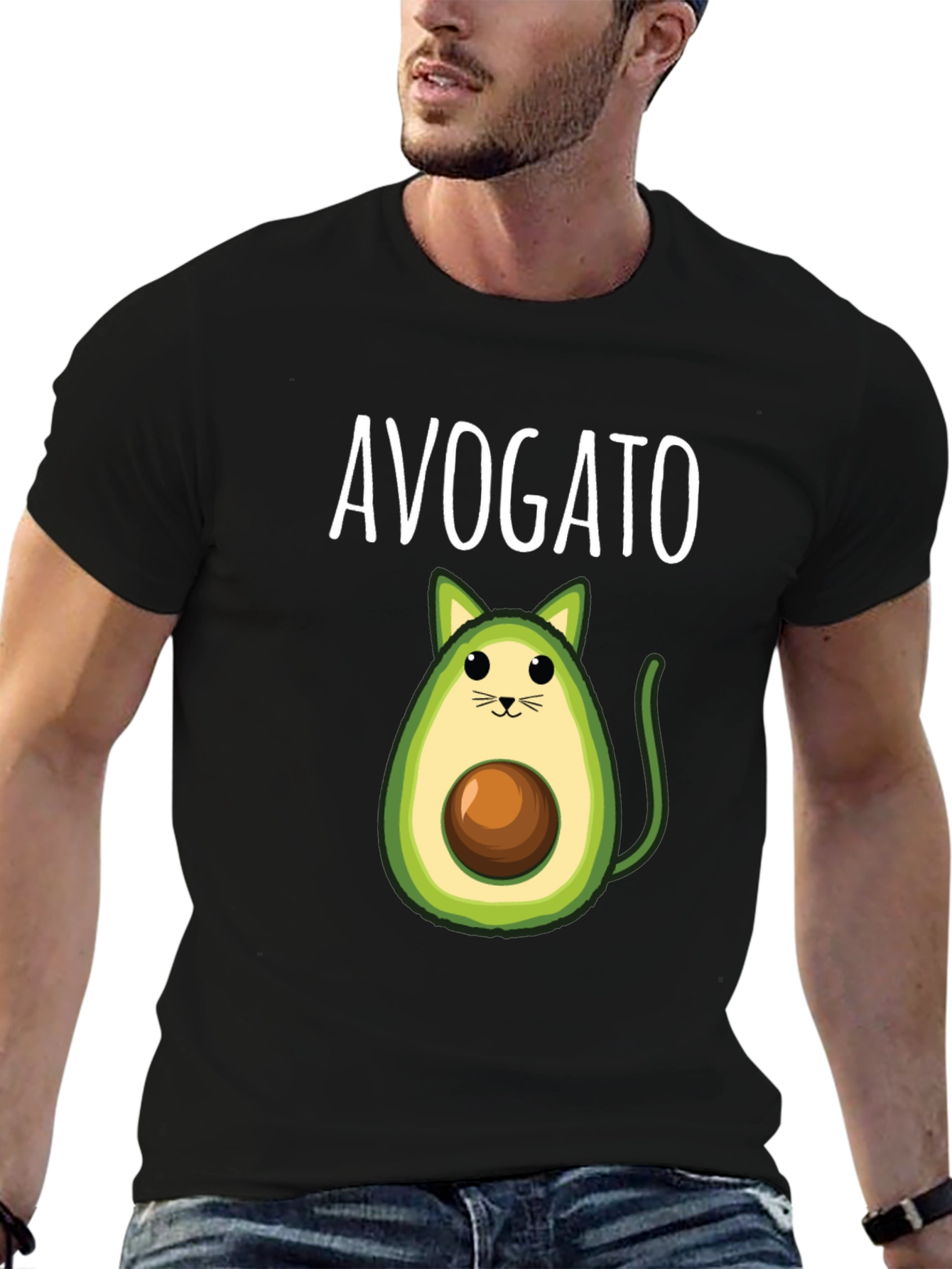 Avogato T-Shirt: Cute Avocado Cat Graphic Tee