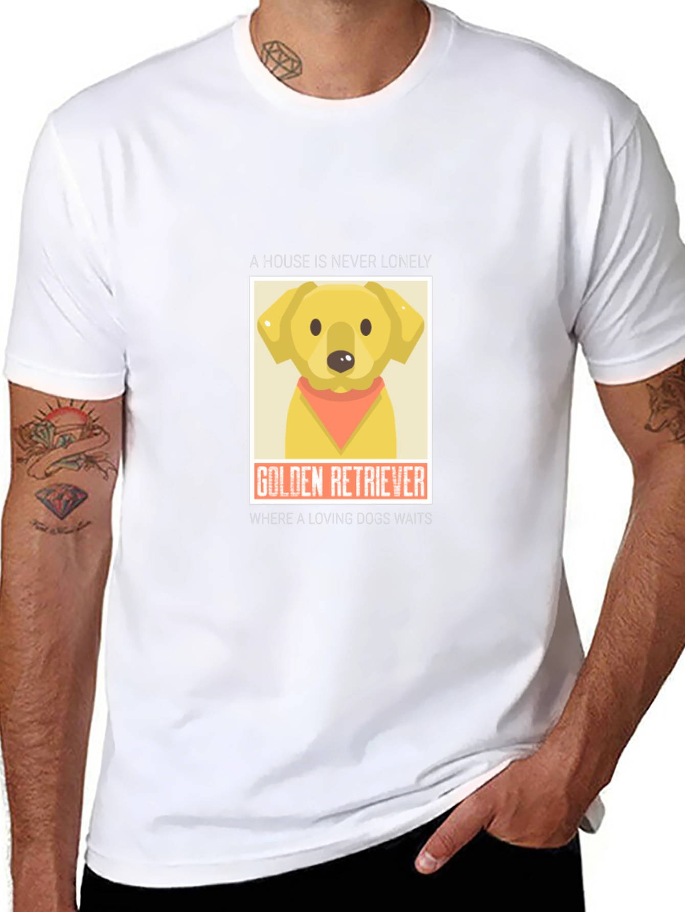 Golden Retriever Lovers T-Shirt - House is Never Lonely