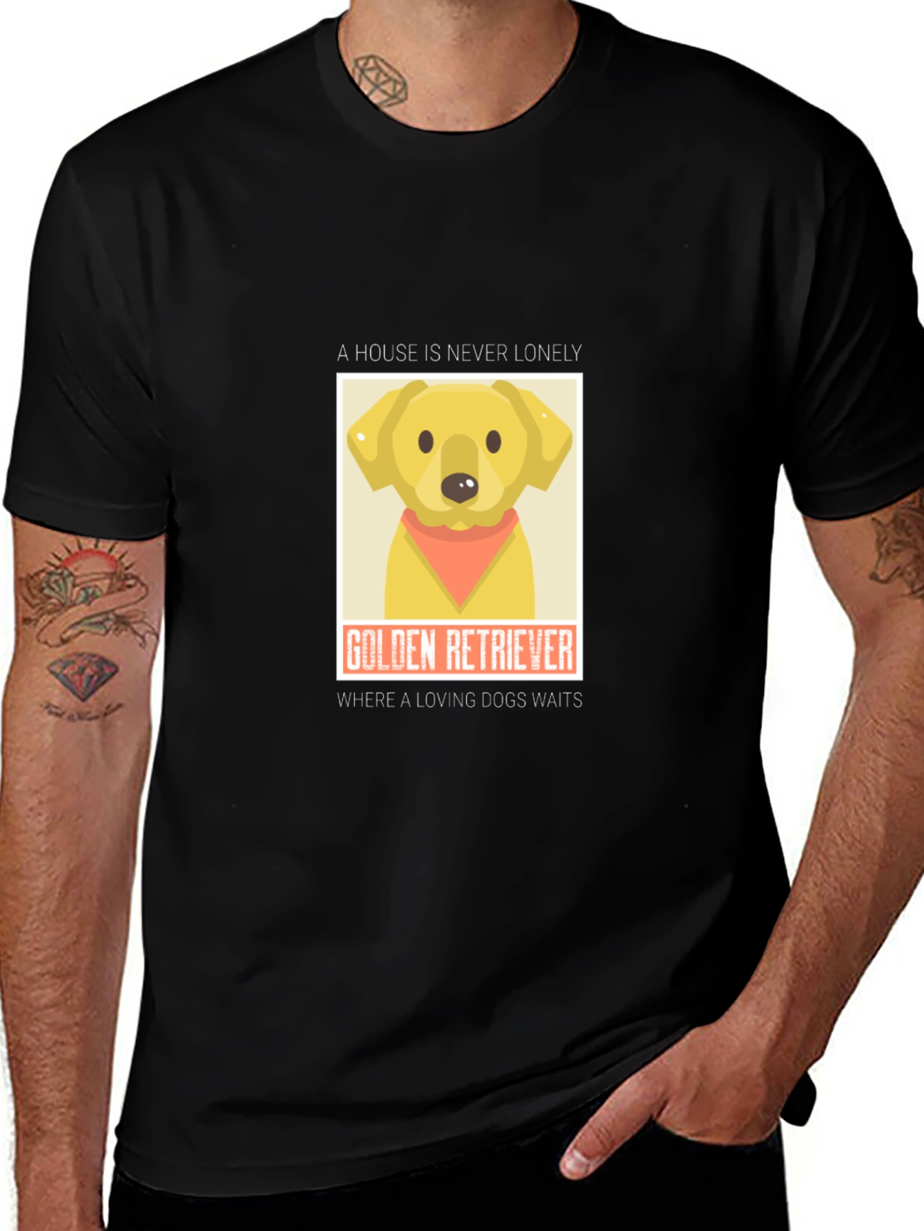 Golden Retriever Lovers T-Shirt - House is Never Lonely