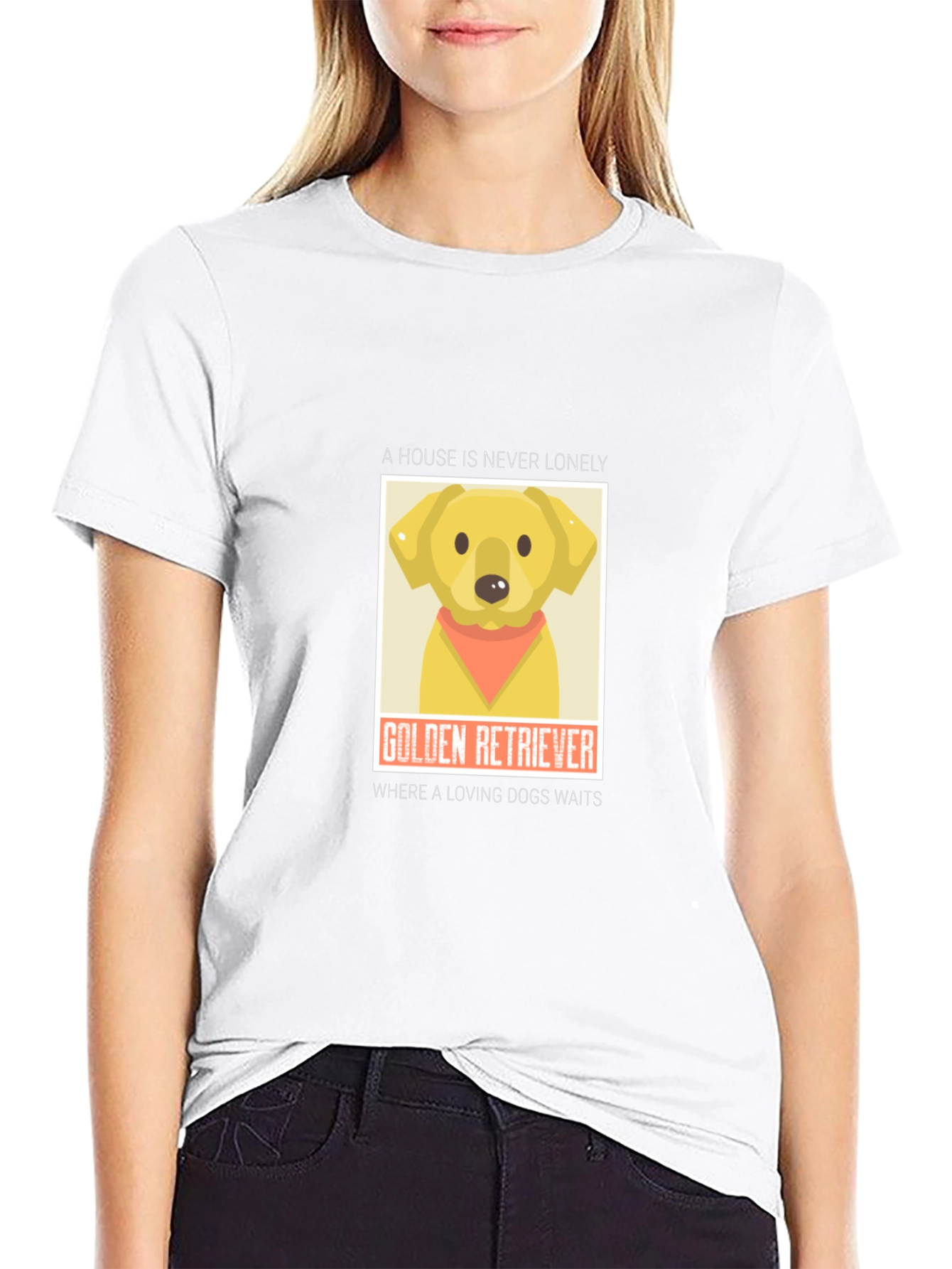 Golden Retriever Lovers T-Shirt - House is Never Lonely