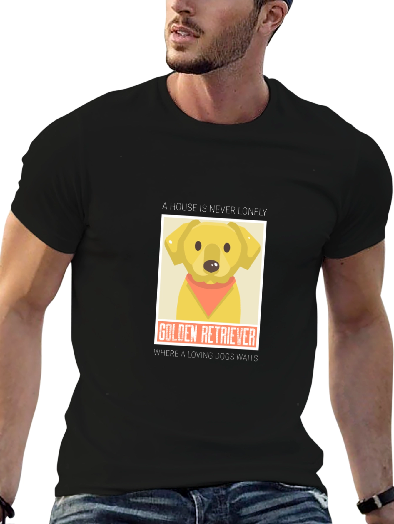 Golden Retriever Lovers T-Shirt - House is Never Lonely