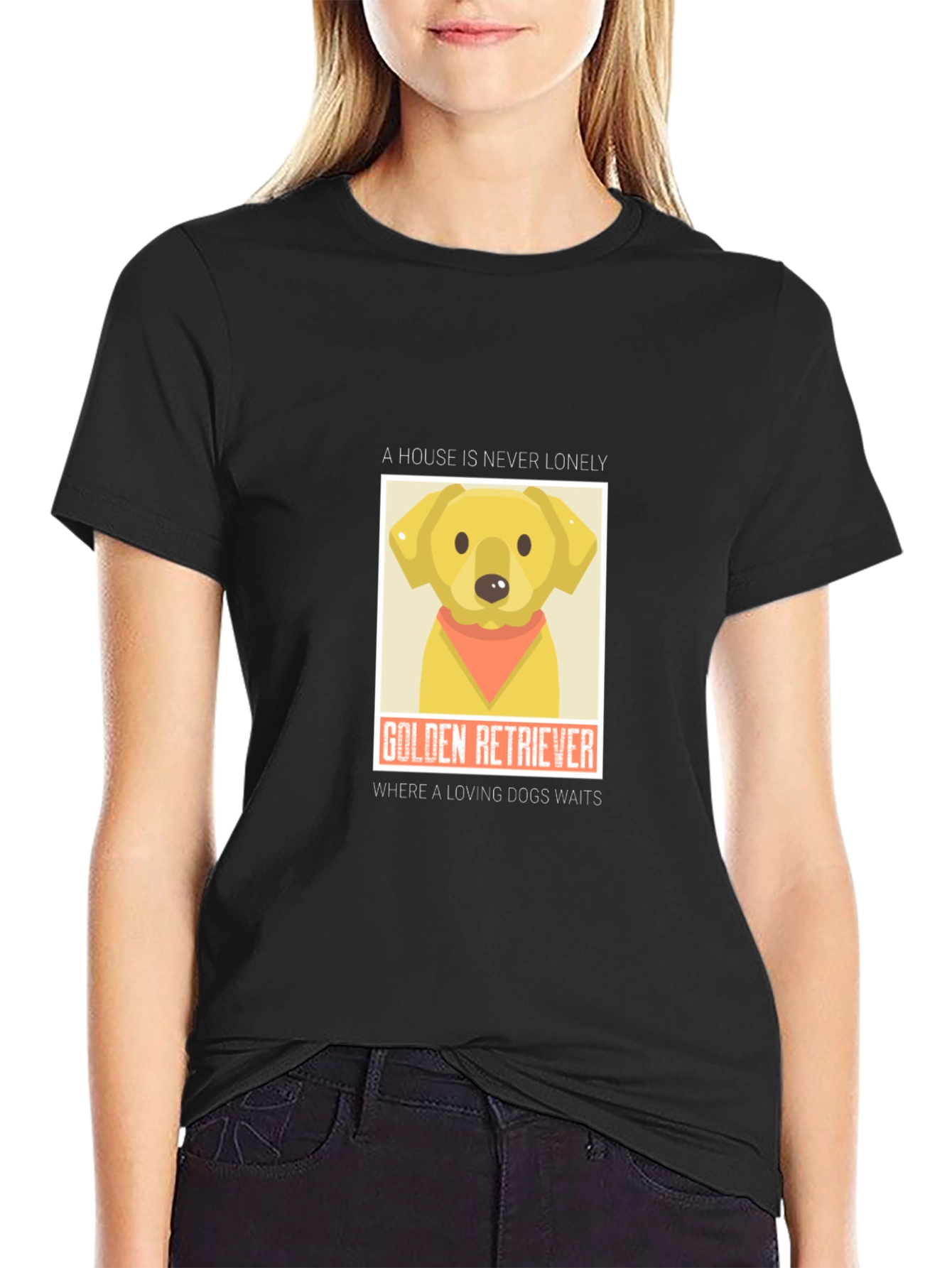 Golden Retriever Lovers T-Shirt - House is Never Lonely