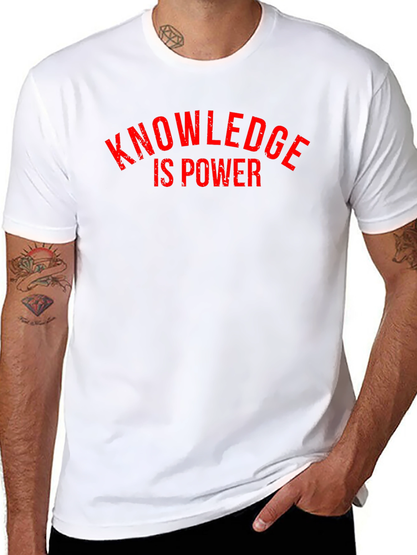 Knowledge Is Power Black Graphic T-Shirt