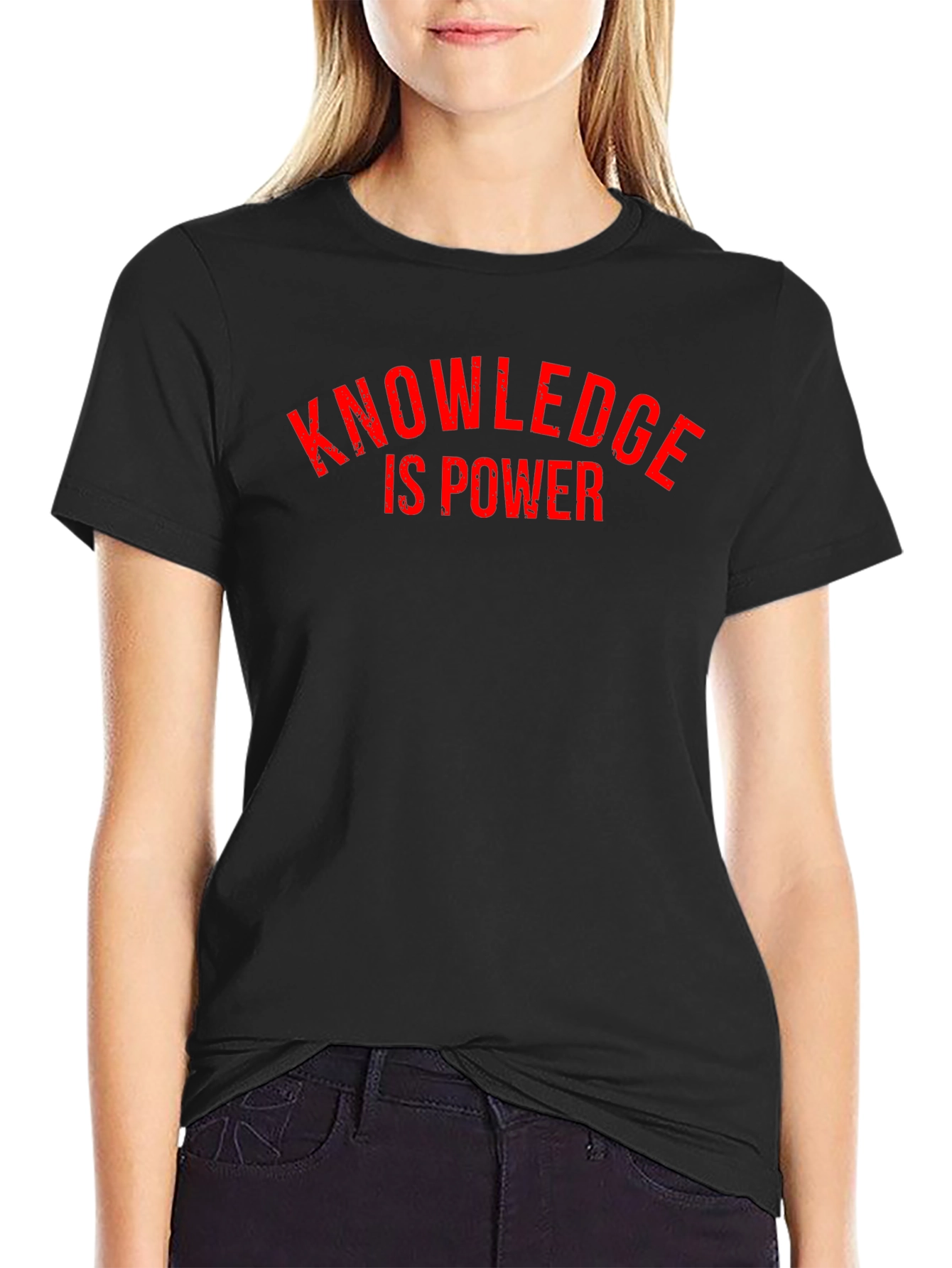 Knowledge Is Power Black Graphic T-Shirt