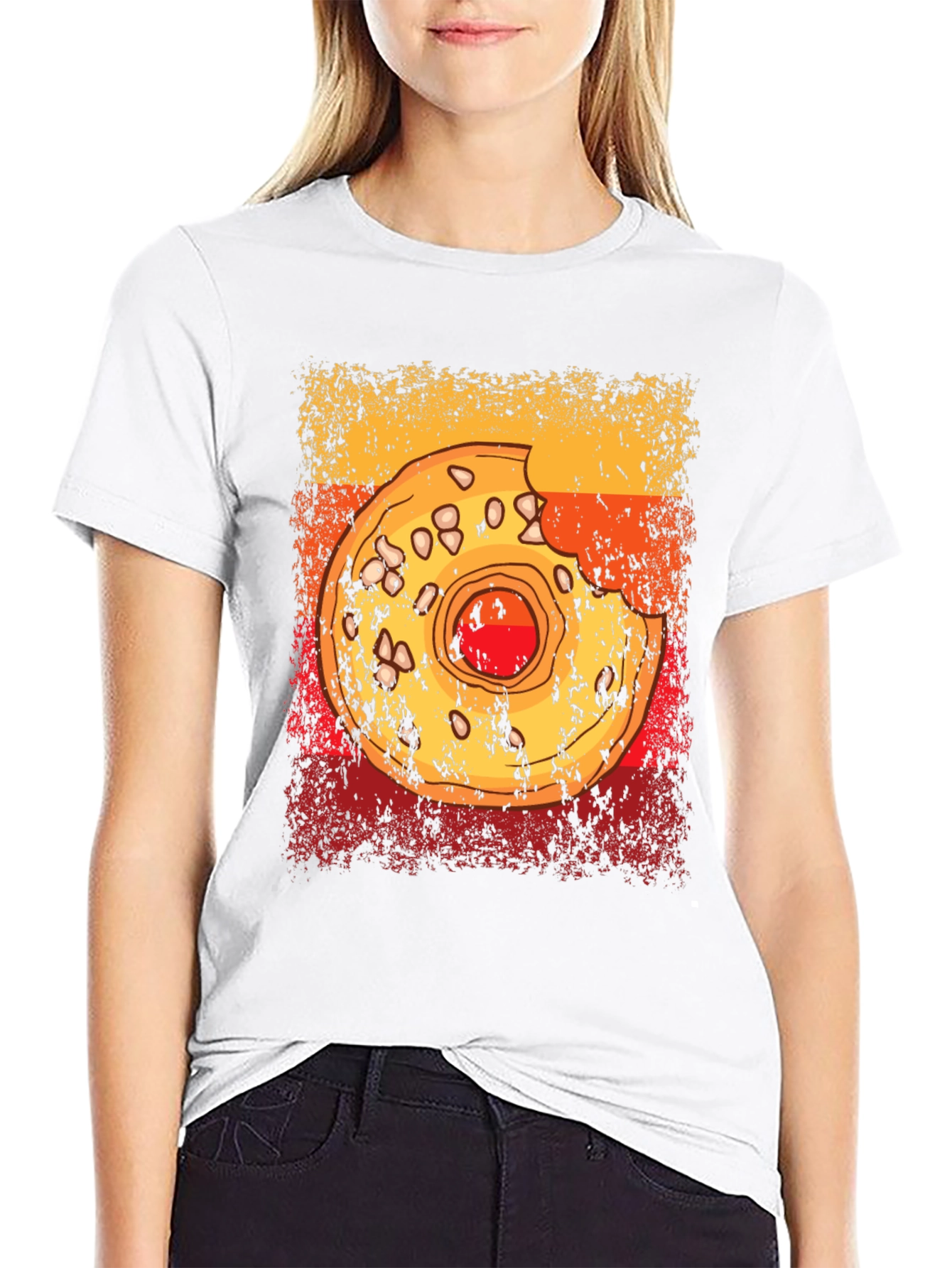 Distressed Donut Graphic T-Shirt - Casual Comfort