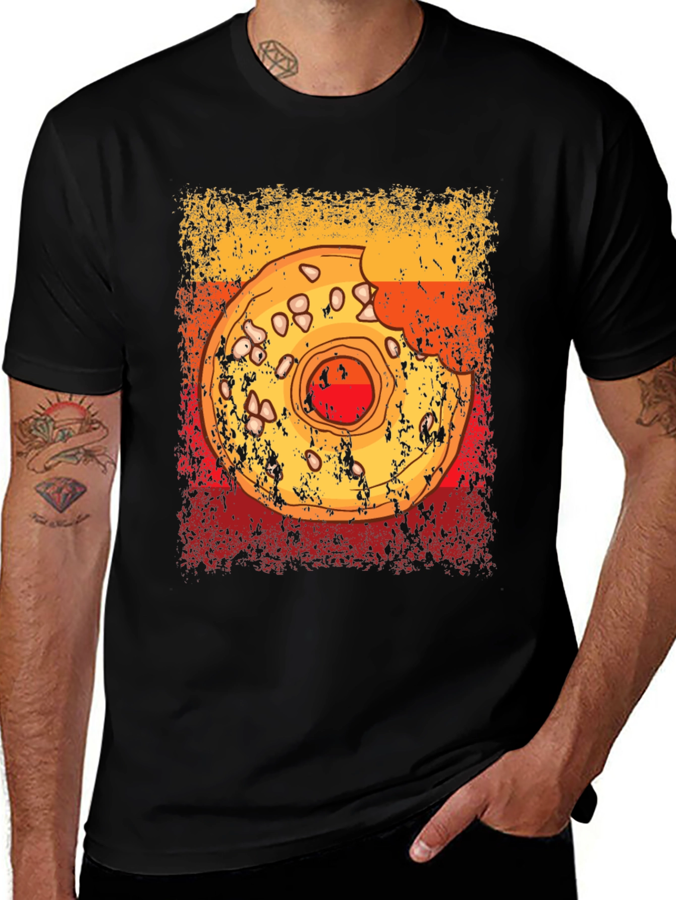 Distressed Donut Graphic T-Shirt - Casual Comfort