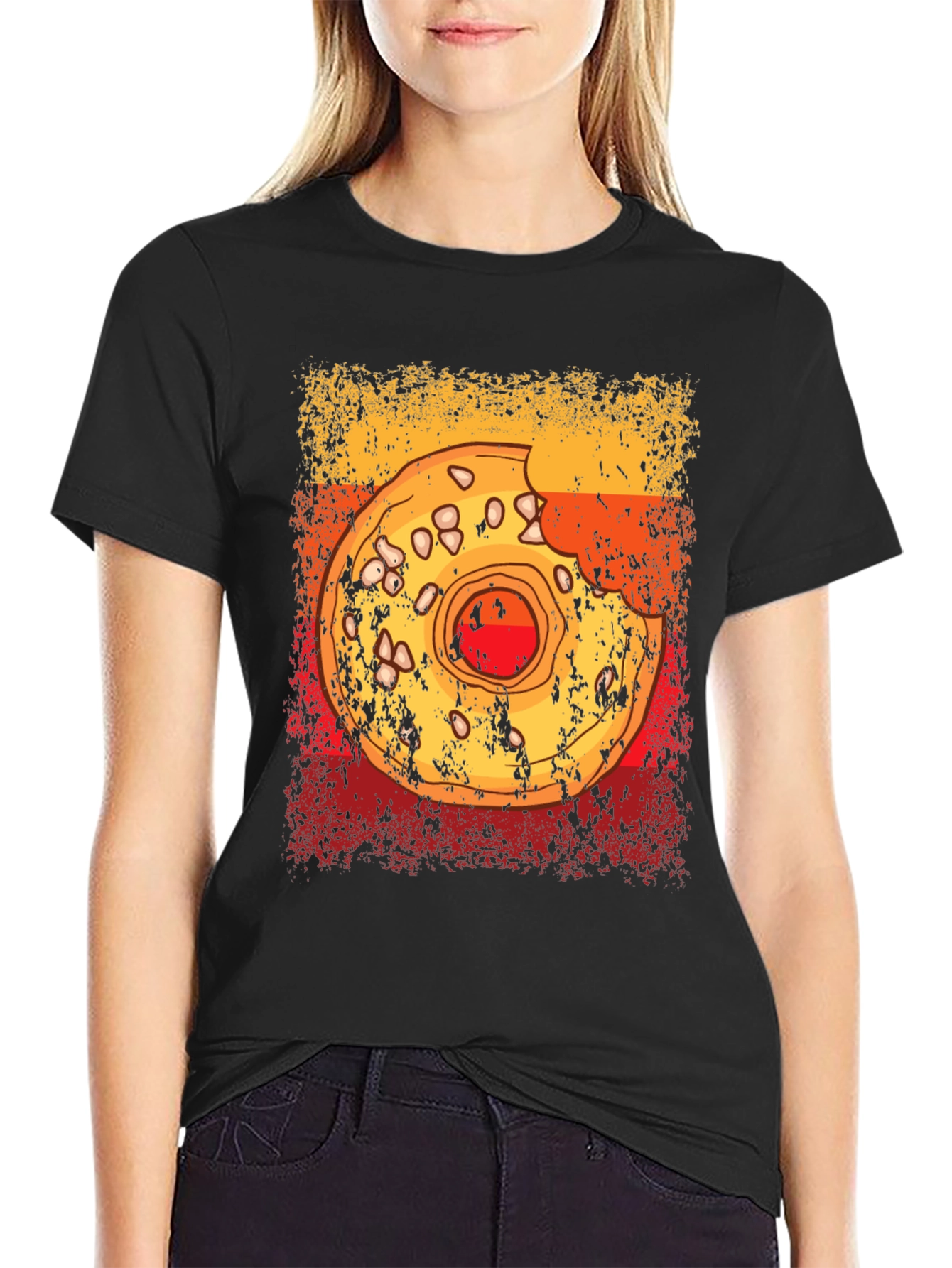 Distressed Donut Graphic T-Shirt - Casual Comfort