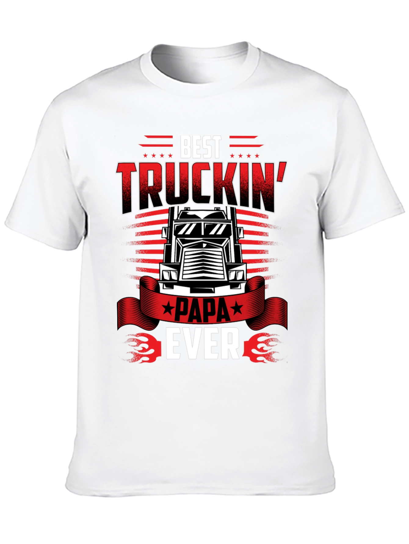 Best Truckin Papa Ever Black T-Shirt