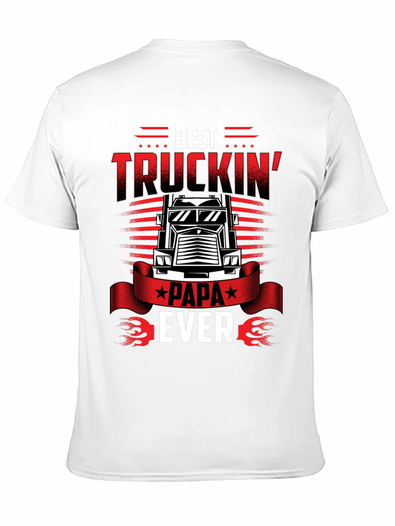 Best Truckin Papa Ever Black T-Shirt