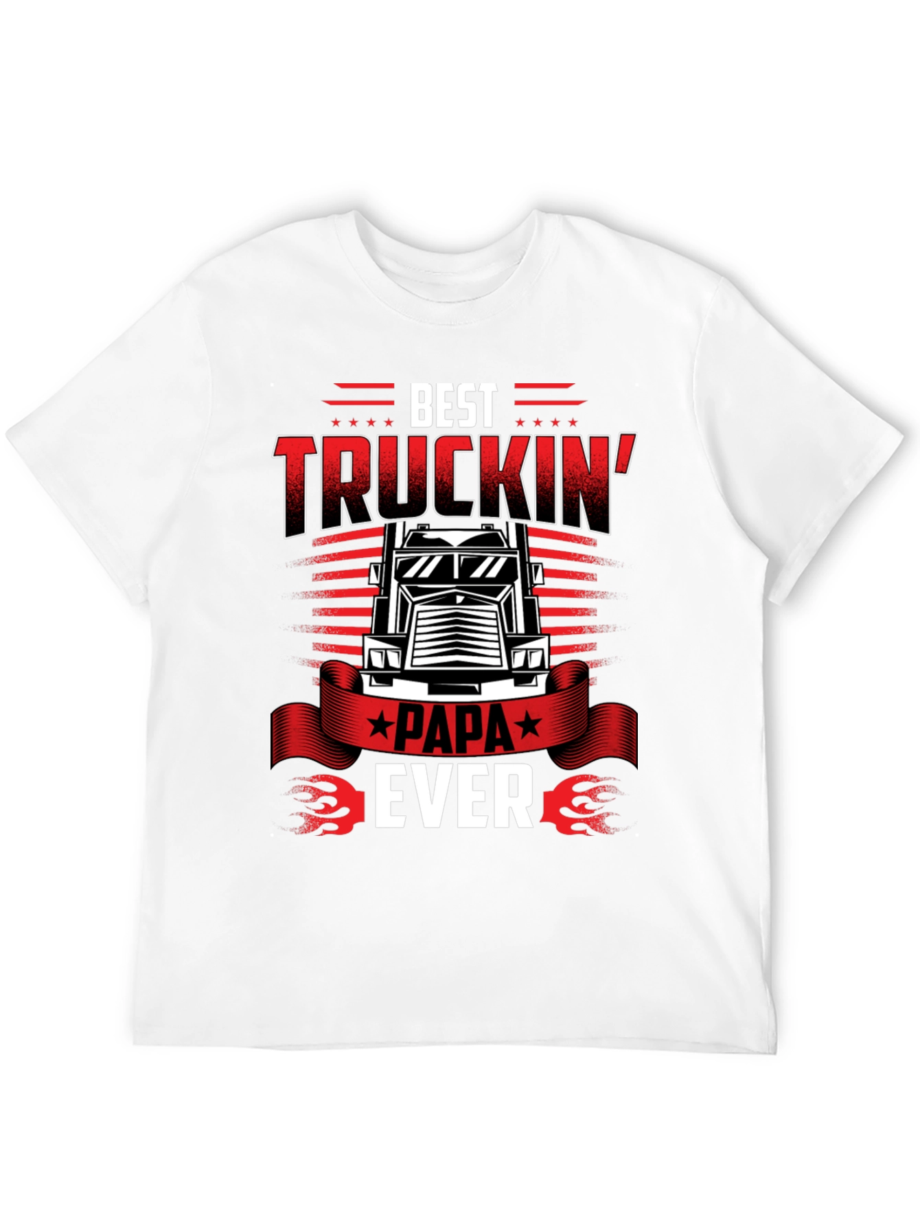 Best Truckin Papa Ever Black T-Shirt