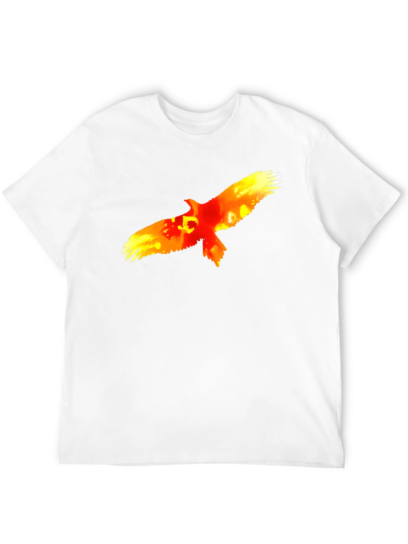 Fiery Eagle Graphic Tee - Bold Black Cotton T-Shirt