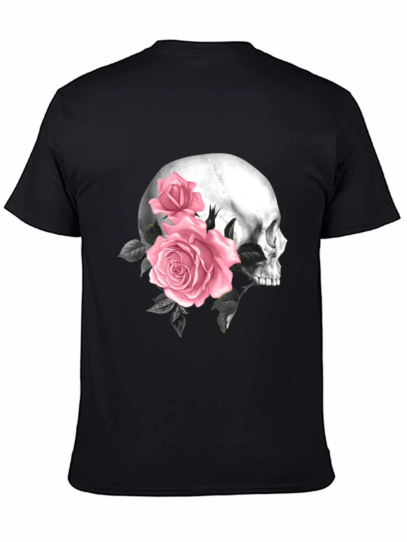 Skull & Roses Graphic T-Shirt - Mens Black Tee