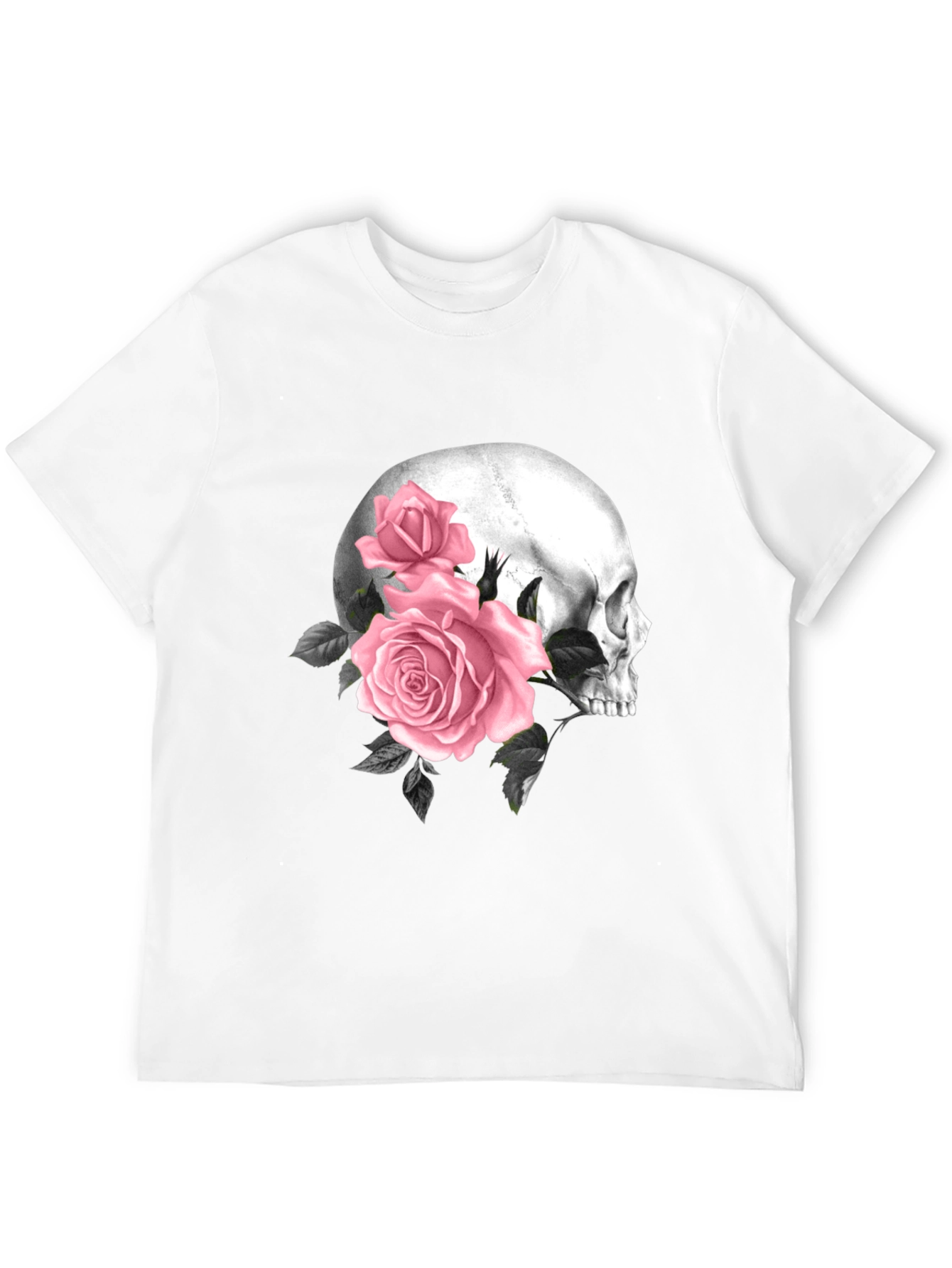 Skull & Roses Graphic T-Shirt - Mens Black Tee