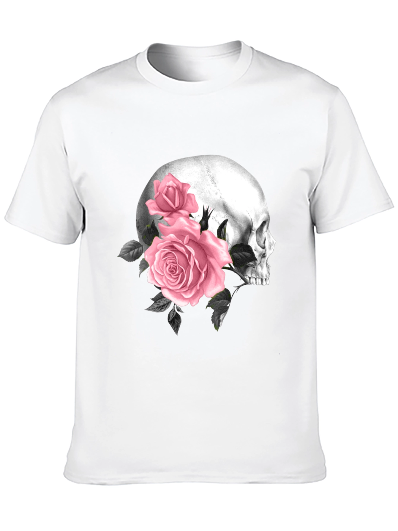 Skull & Roses Graphic T-Shirt - Mens Black Tee