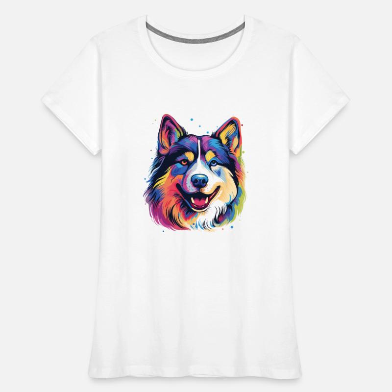 Alaskan Malamute Dog Colorful Painted