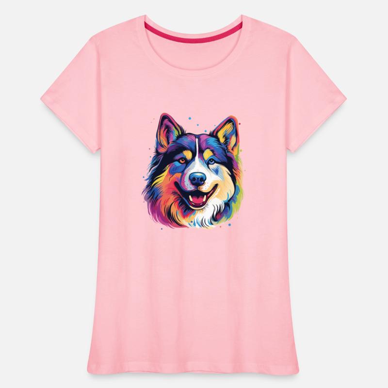 Alaskan Malamute Dog Colorful Painted