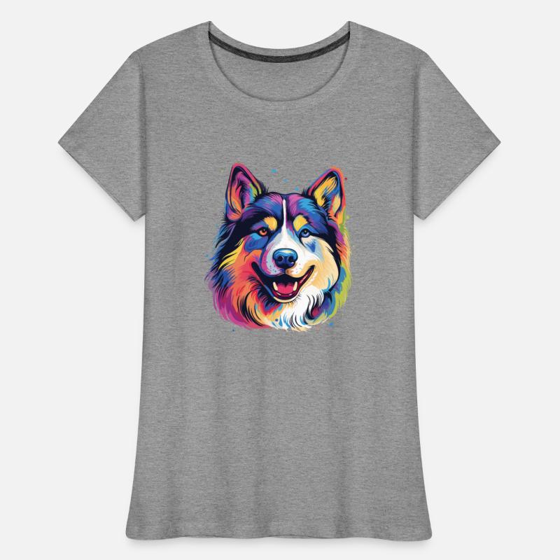 Alaskan Malamute Dog Colorful Painted