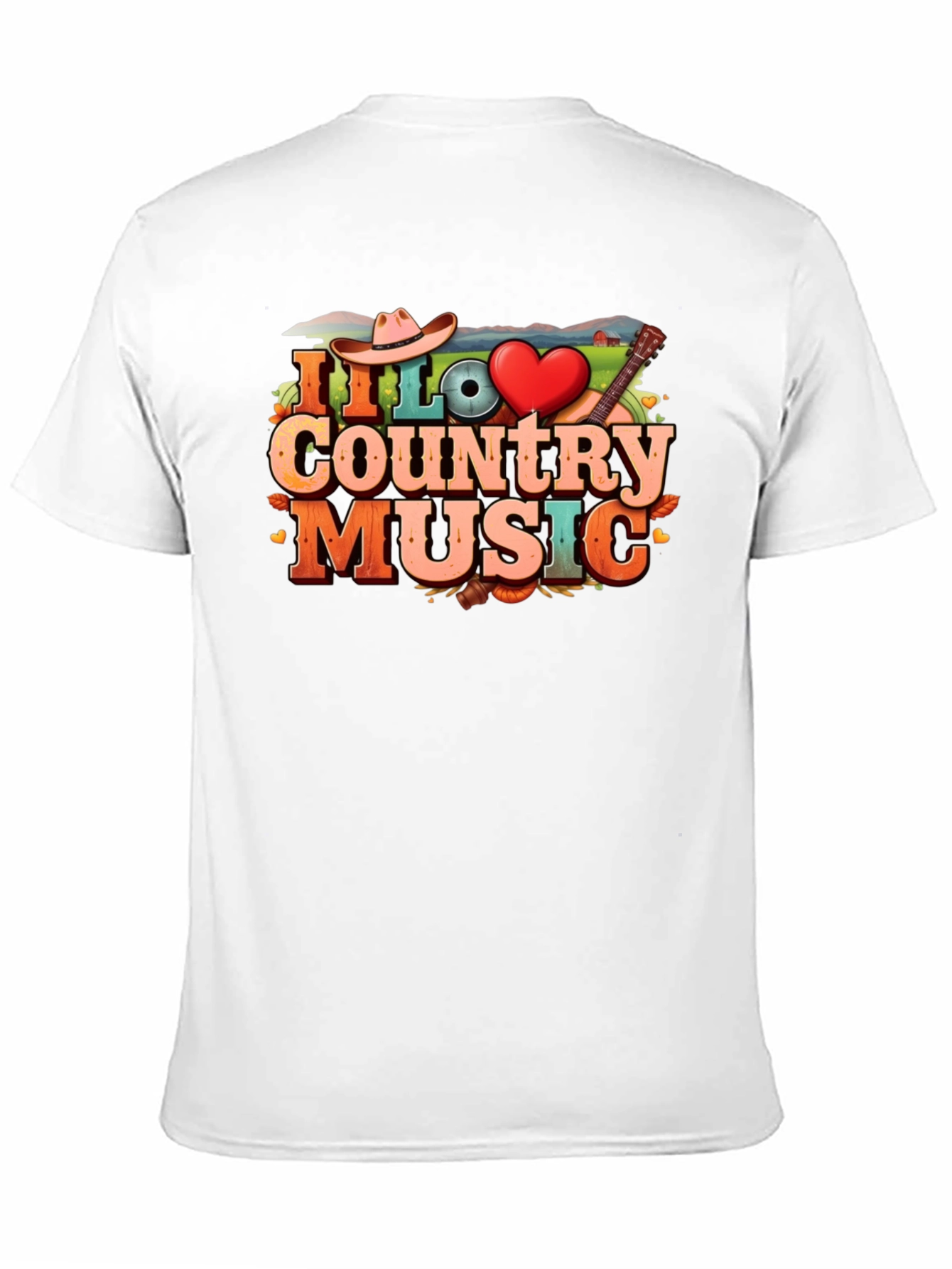 I Love Country Music Black T-Shirt
