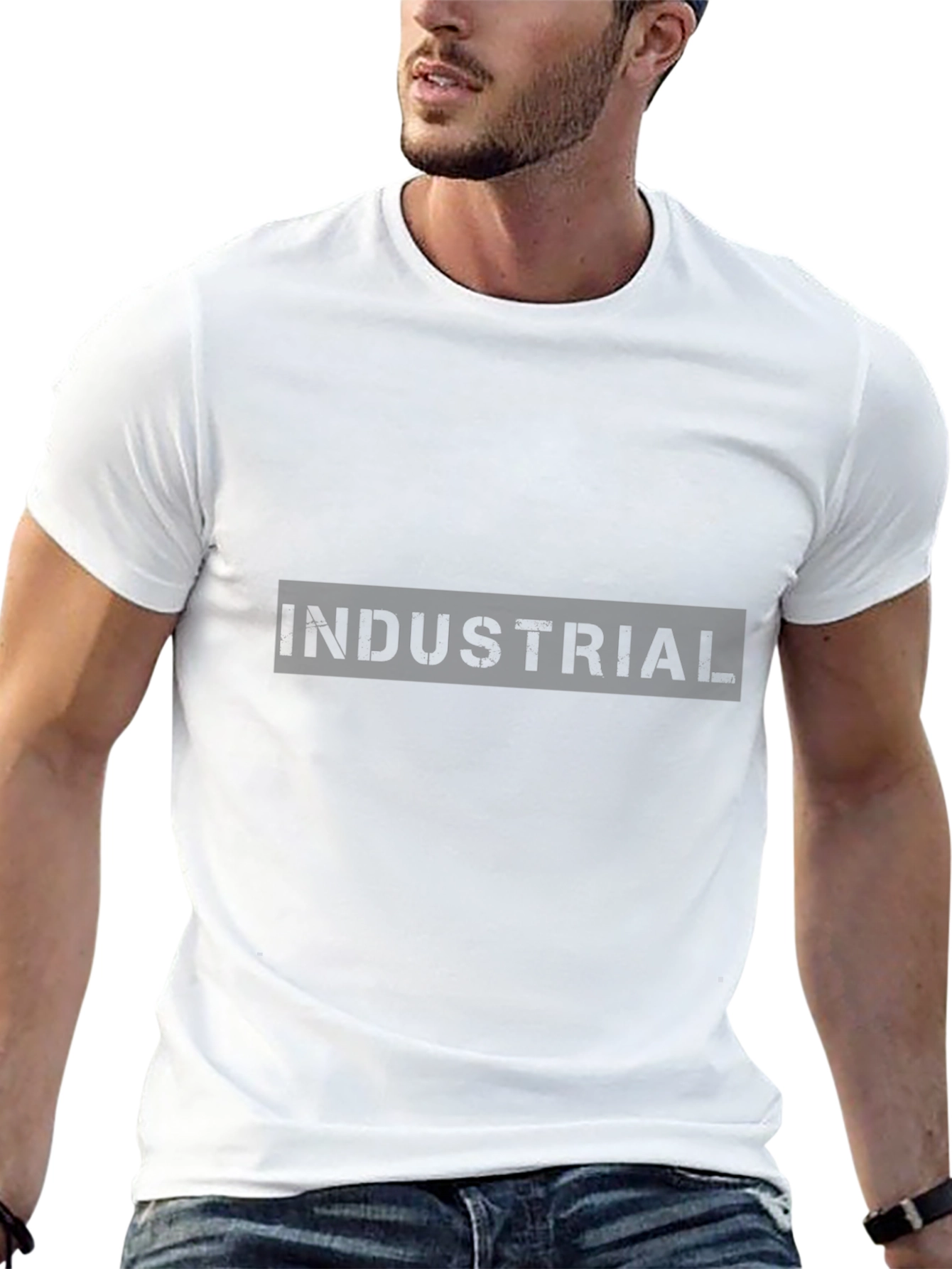Industrial Style Black Crew Neck T-Shirt