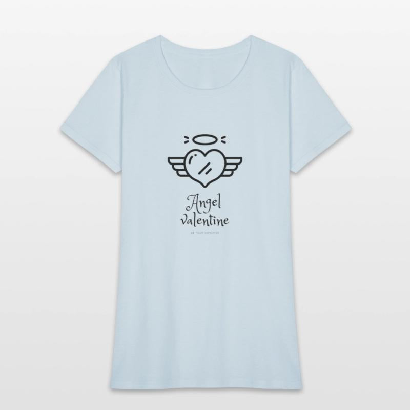 Angel valentine with heart and wings