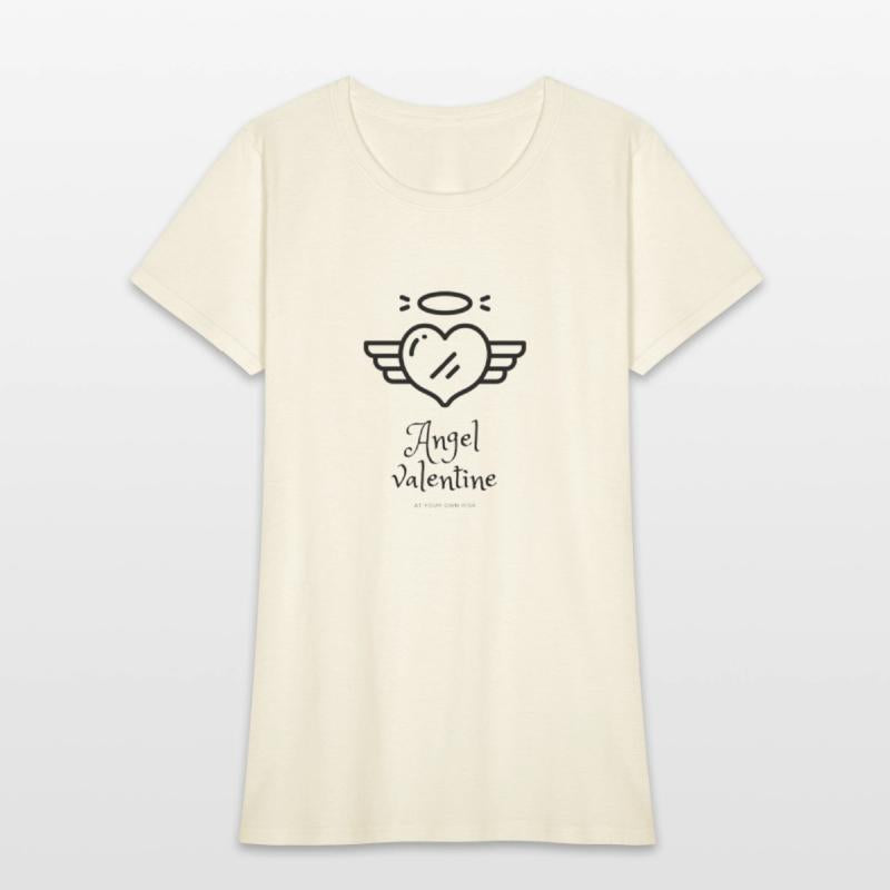 Angel valentine with heart and wings