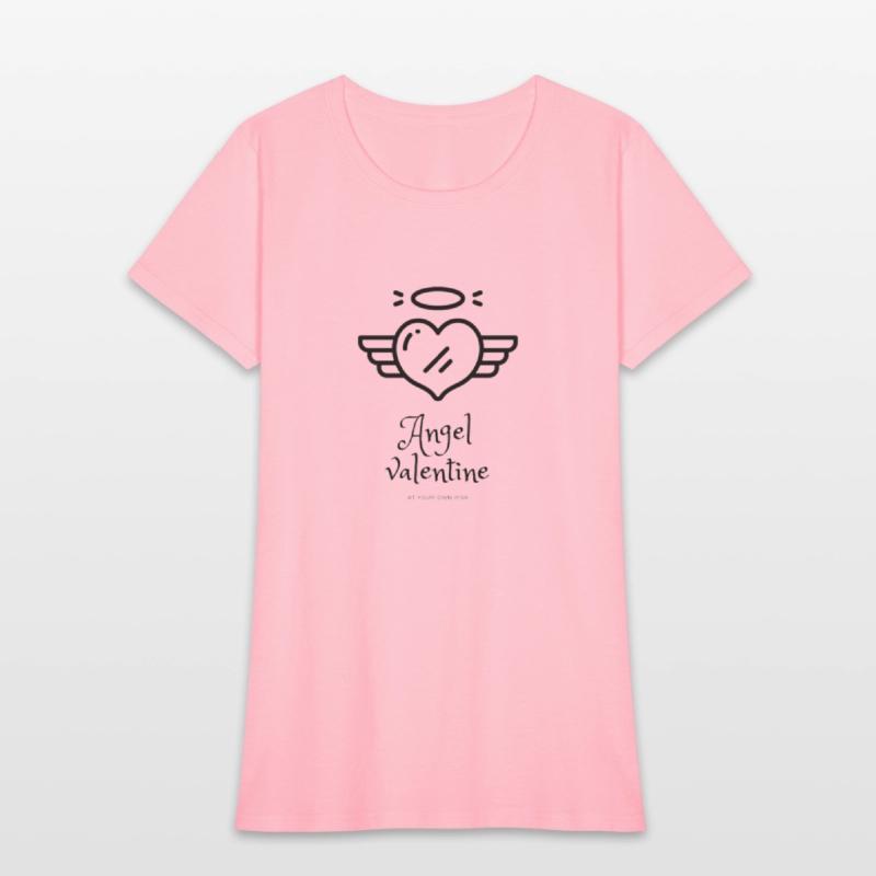 Angel valentine with heart and wings