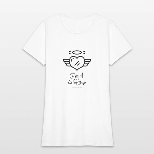 Angel valentine with heart and wings