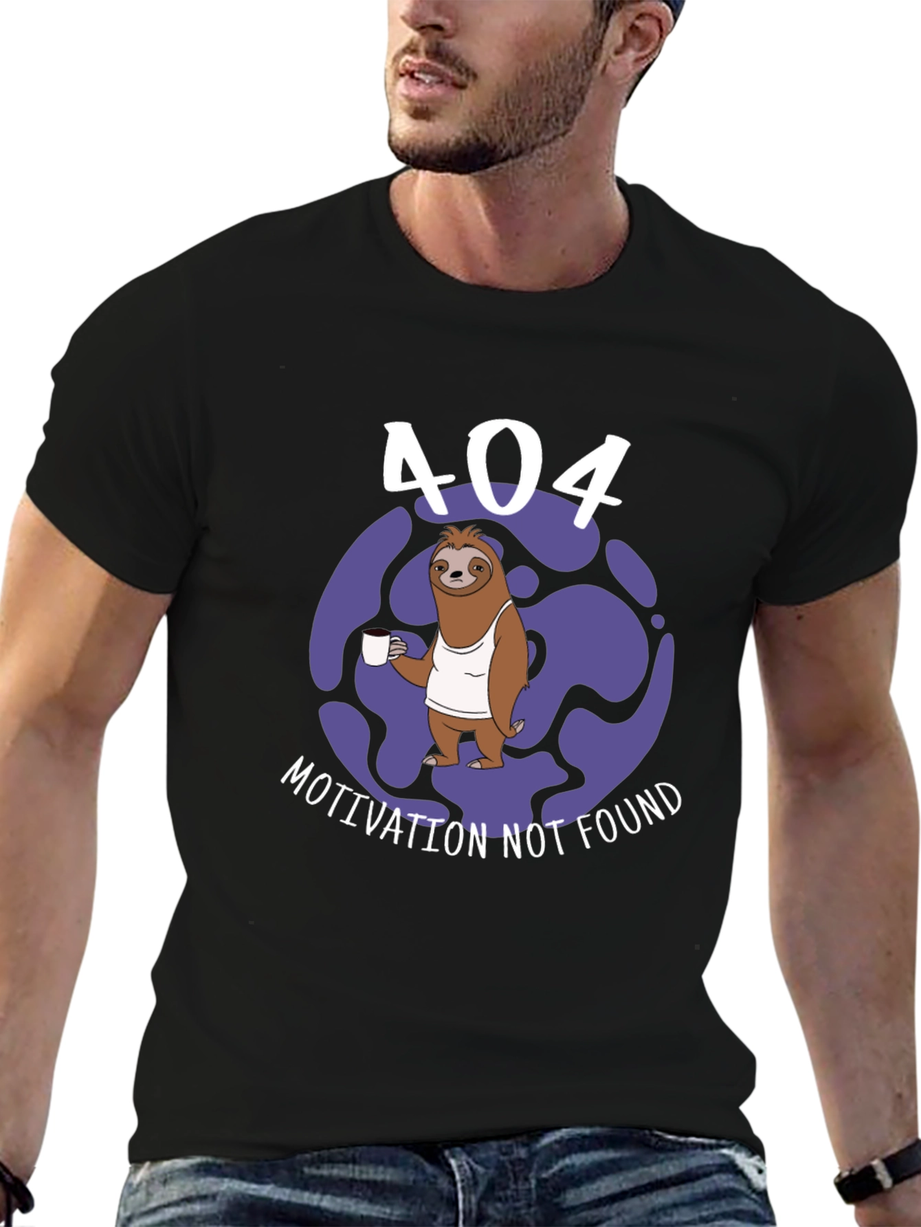 404 Motivation Not Found Sloth T-Shirt