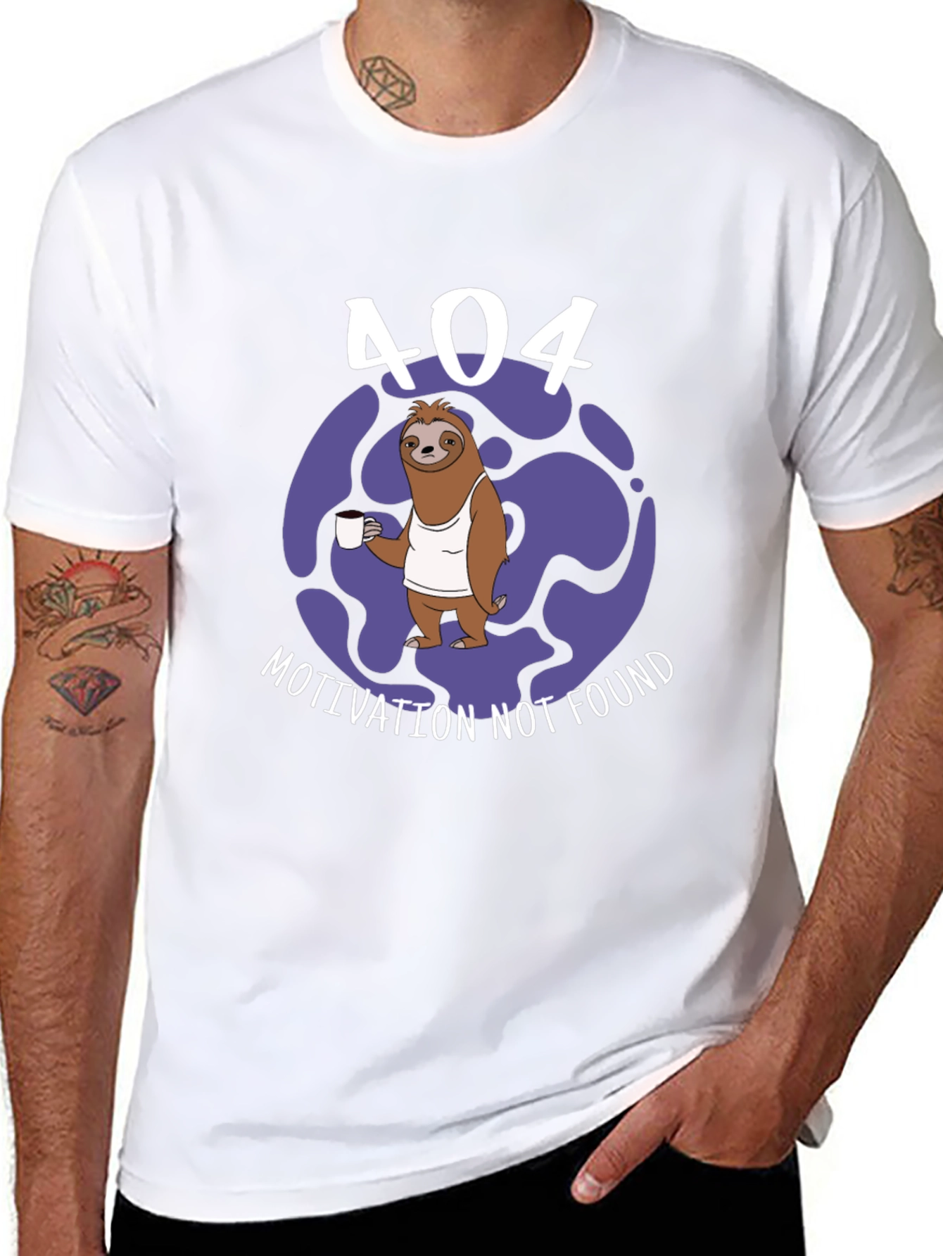 404 Motivation Not Found Sloth T-Shirt