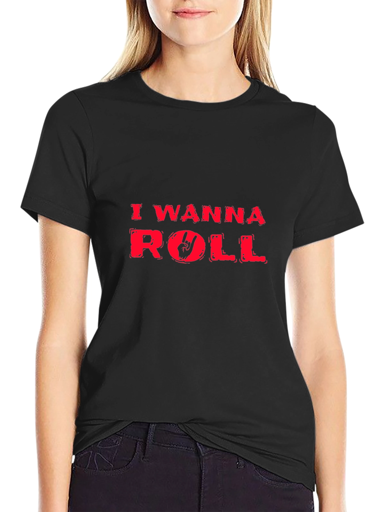 Rock On! Mens I Wanna Roll Graphic Tee
