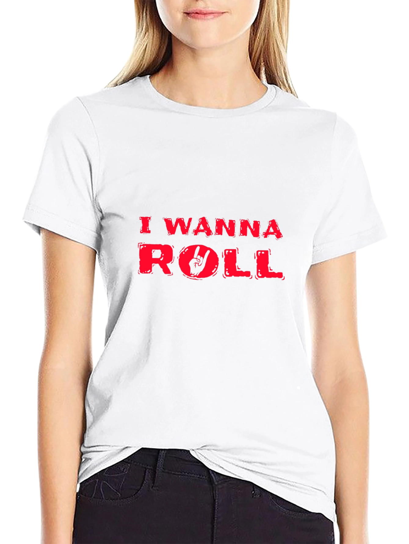 Rock On! Mens I Wanna Roll Graphic Tee