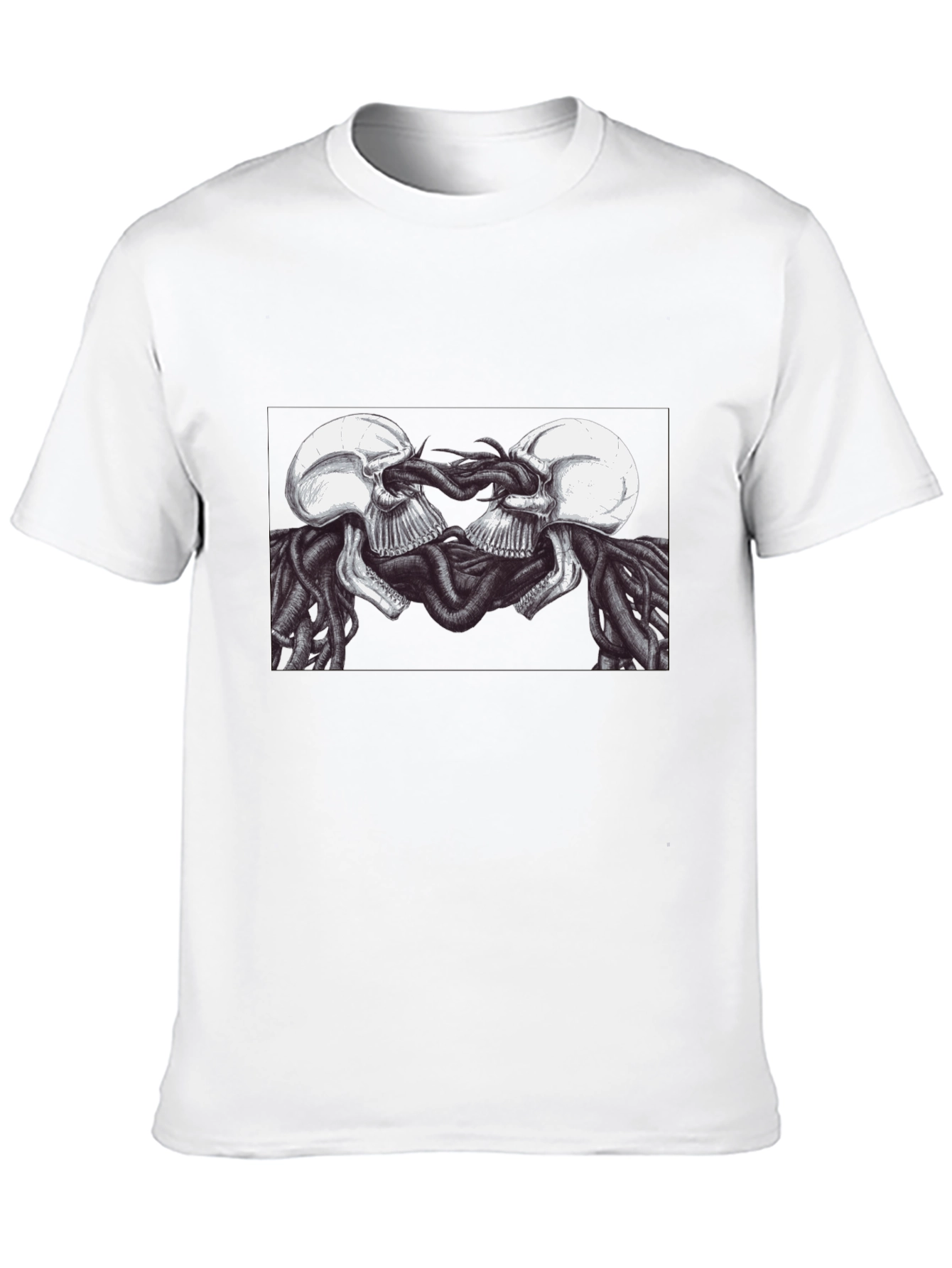 Skull Kiss Graphic Tee - Edgy Black T-Shirt