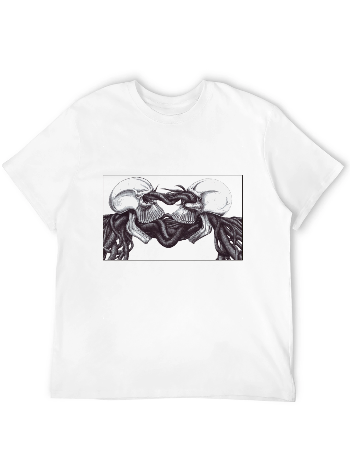 Skull Kiss Graphic Tee - Edgy Black T-Shirt