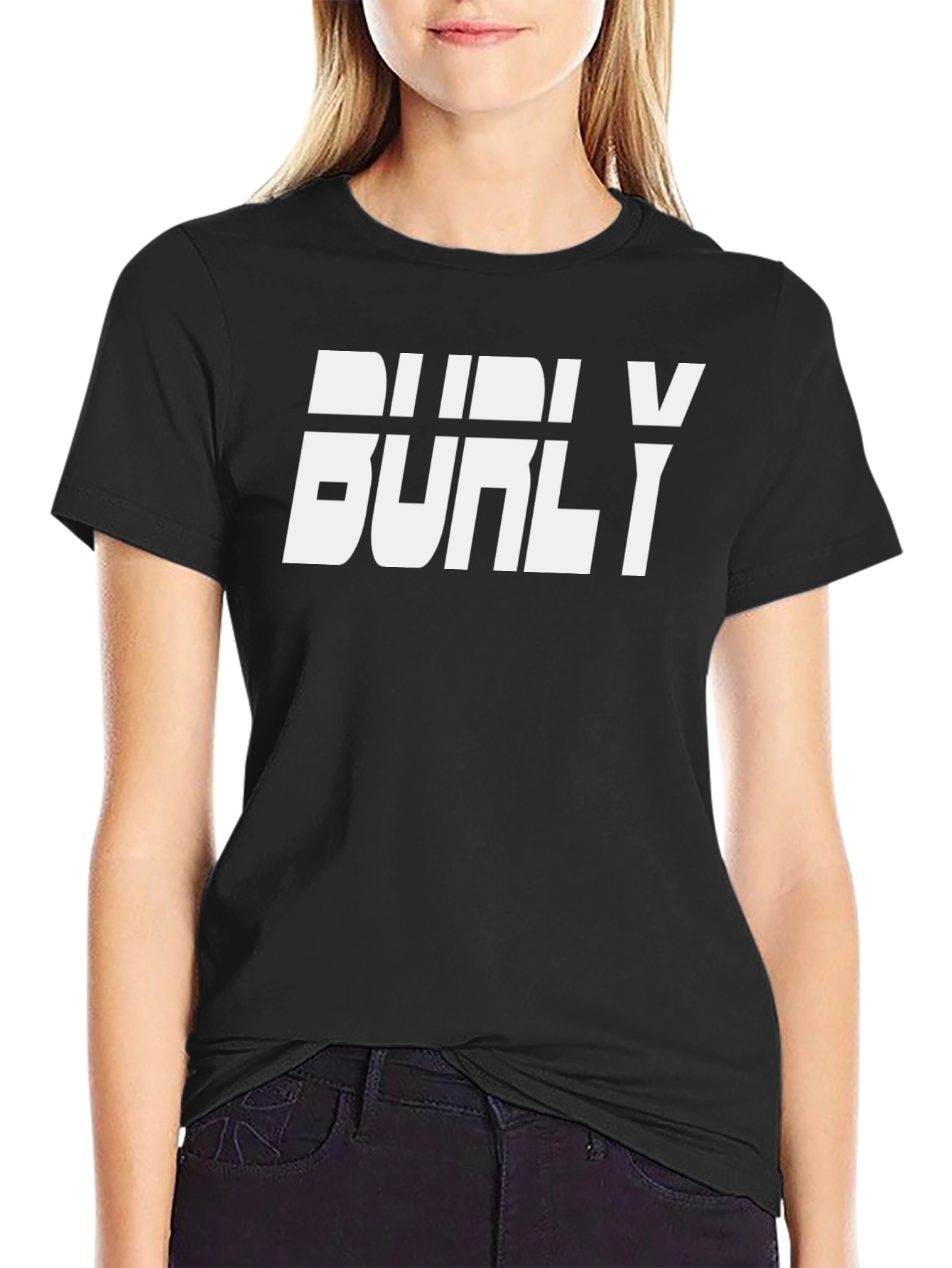 Burly White Graphic Print Black T-Shirt