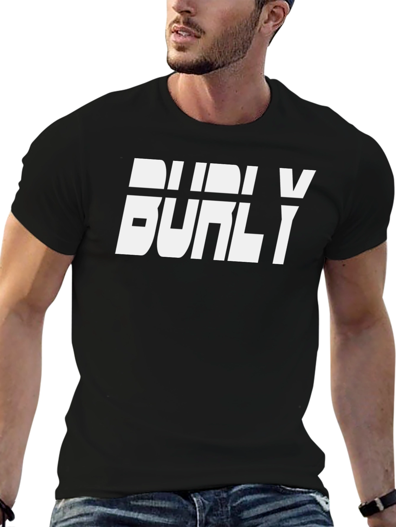 Burly White Graphic Print Black T-Shirt