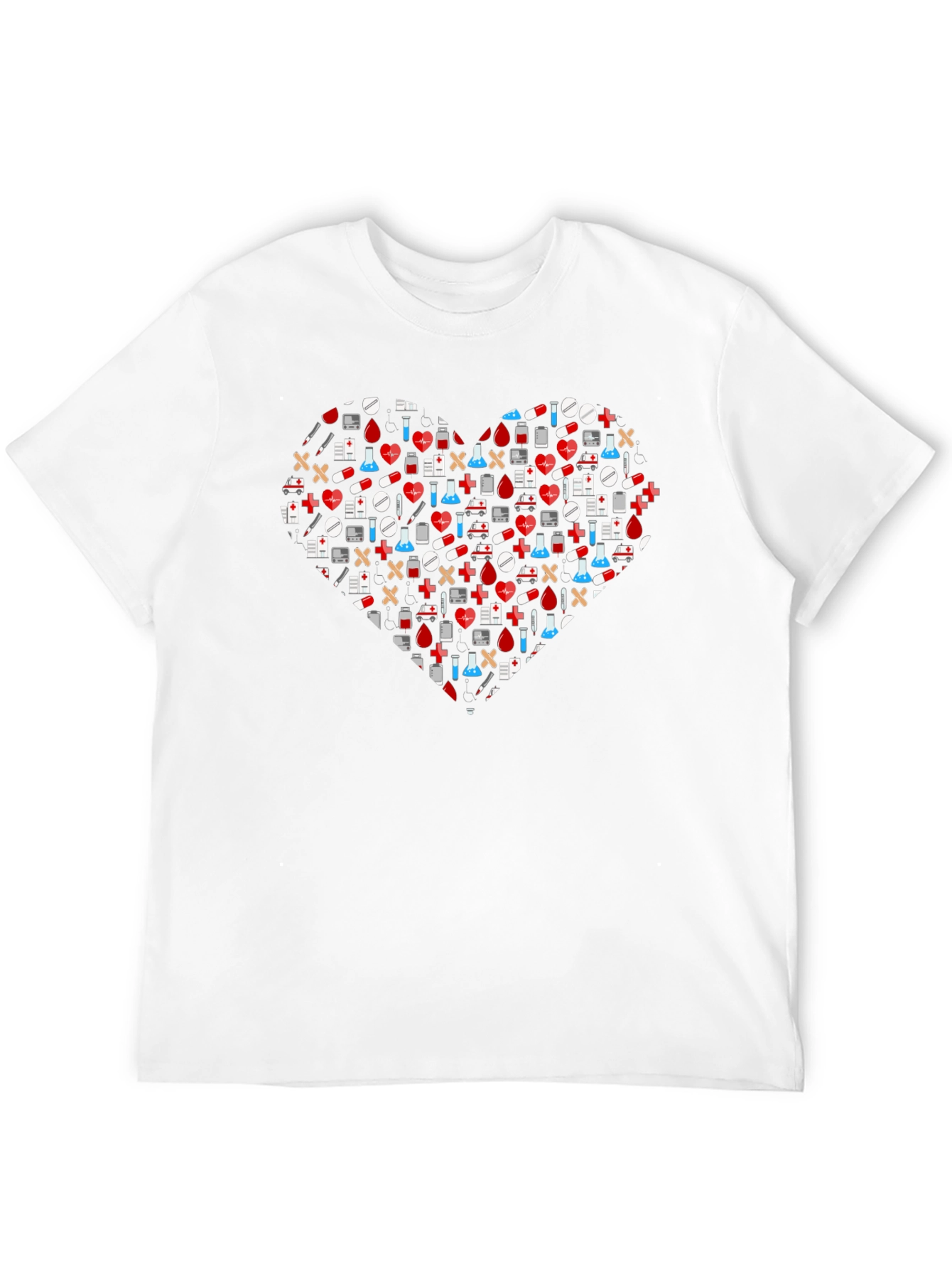 Medical Heart Graphic T-Shirt - Black Cotton Tee