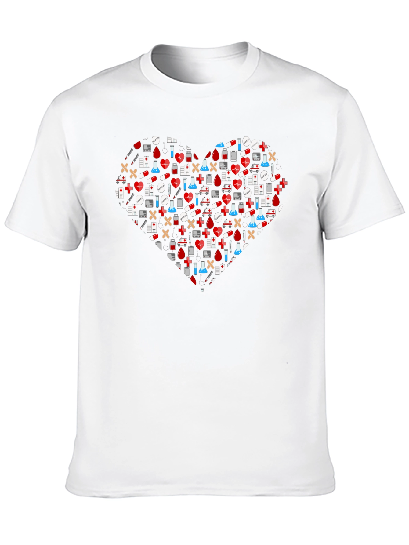 Medical Heart Graphic T-Shirt - Black Cotton Tee