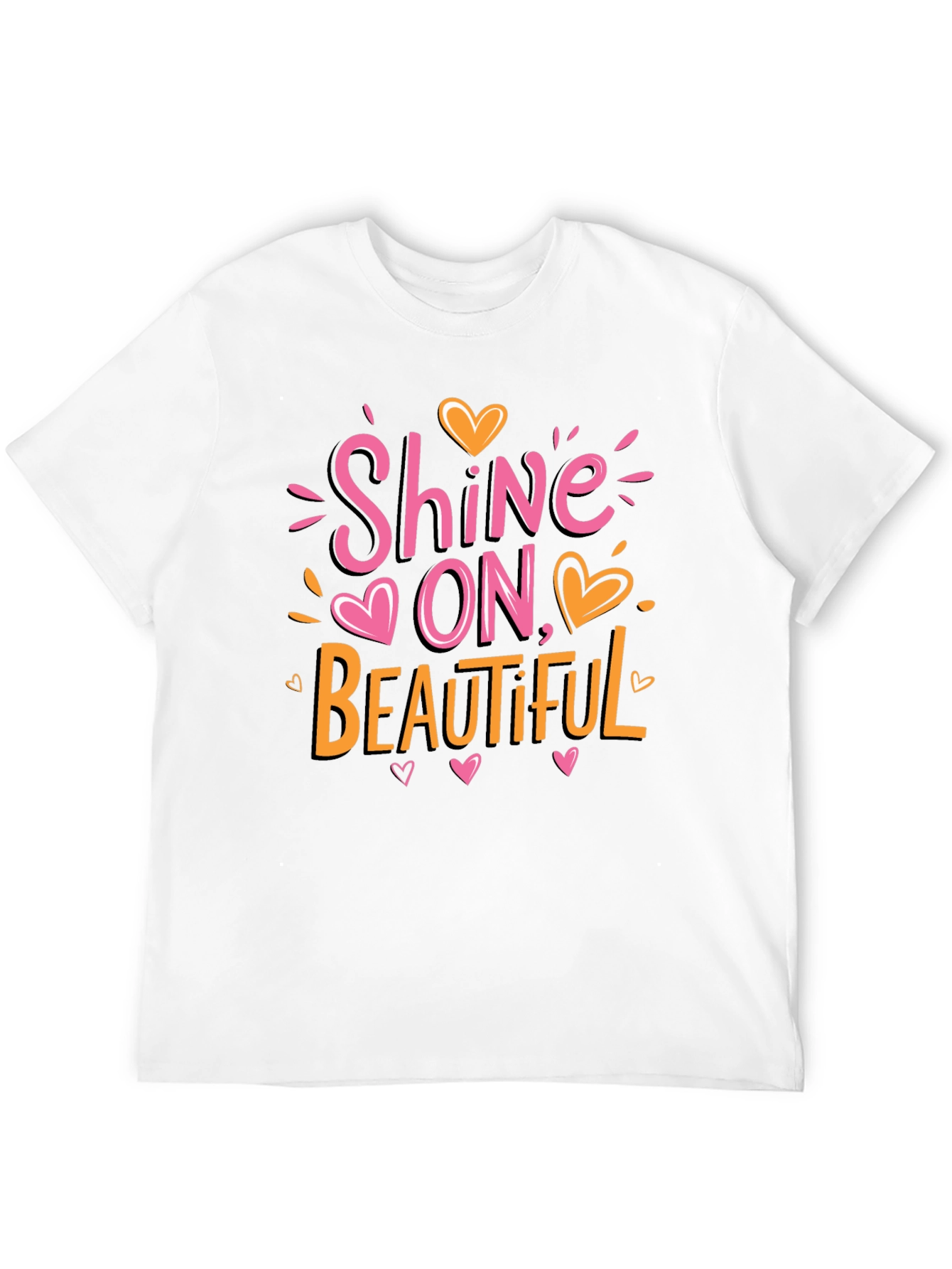 Shine On Beautiful Graphic Print Crew Neck T-Shirt