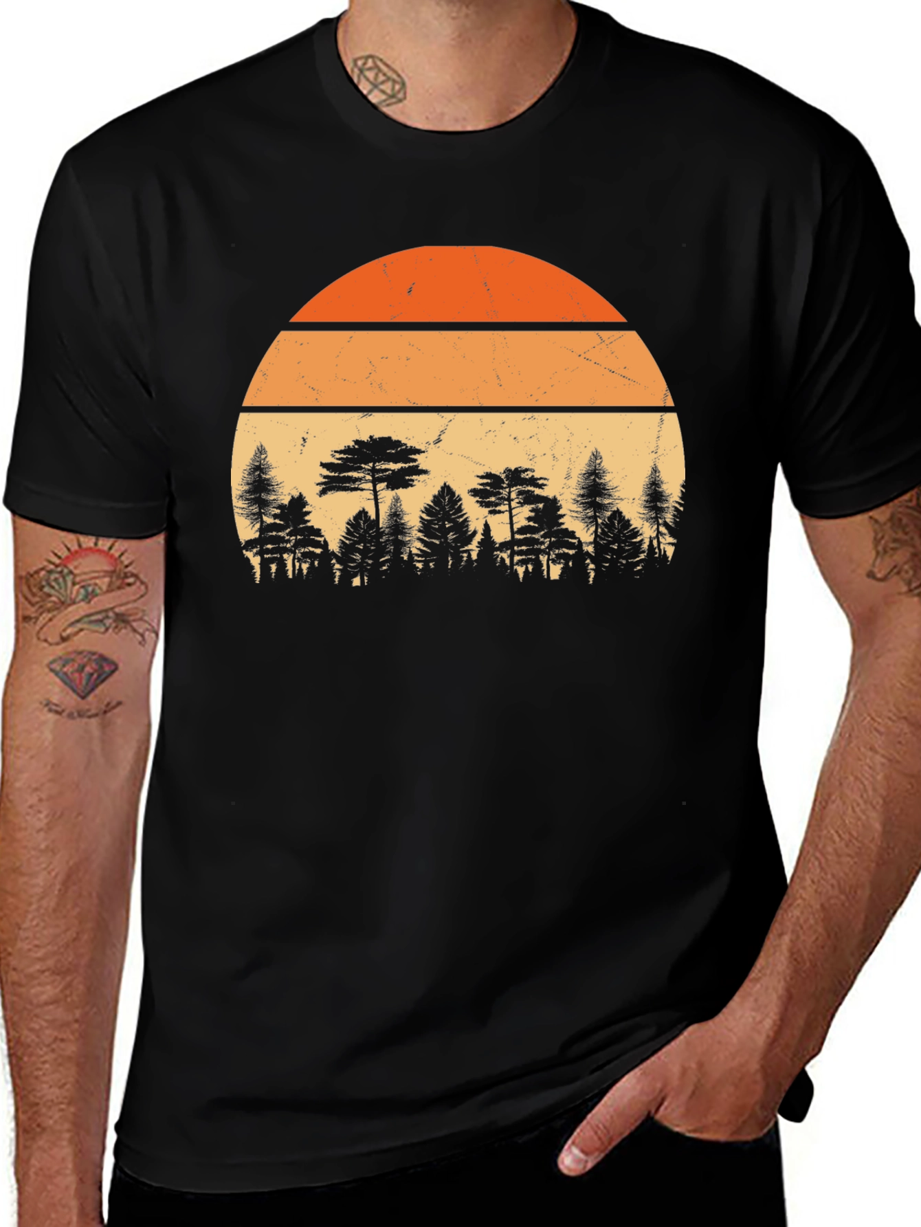 Retro Sunset Forest T-Shirt