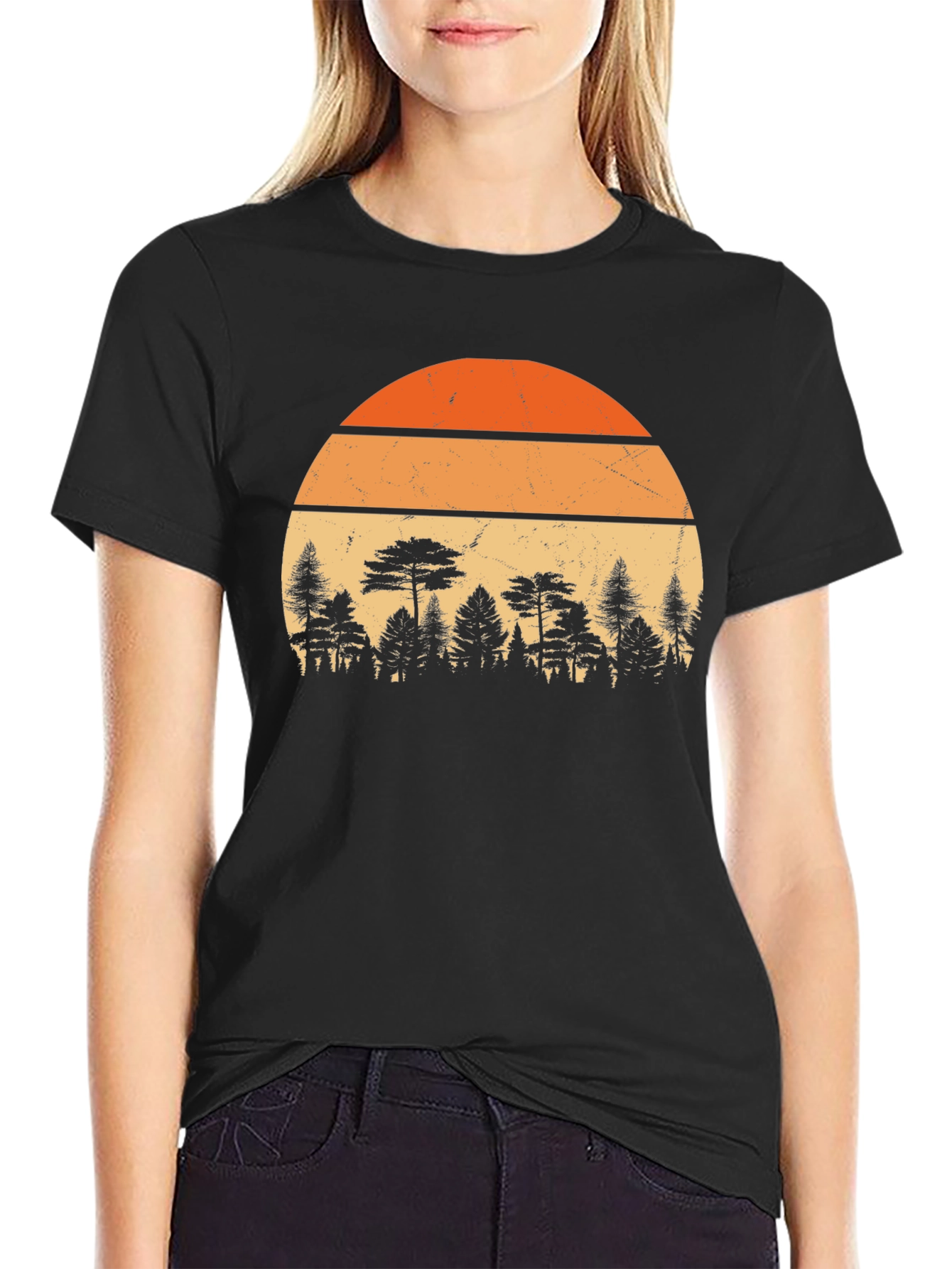Retro Sunset Forest T-Shirt
