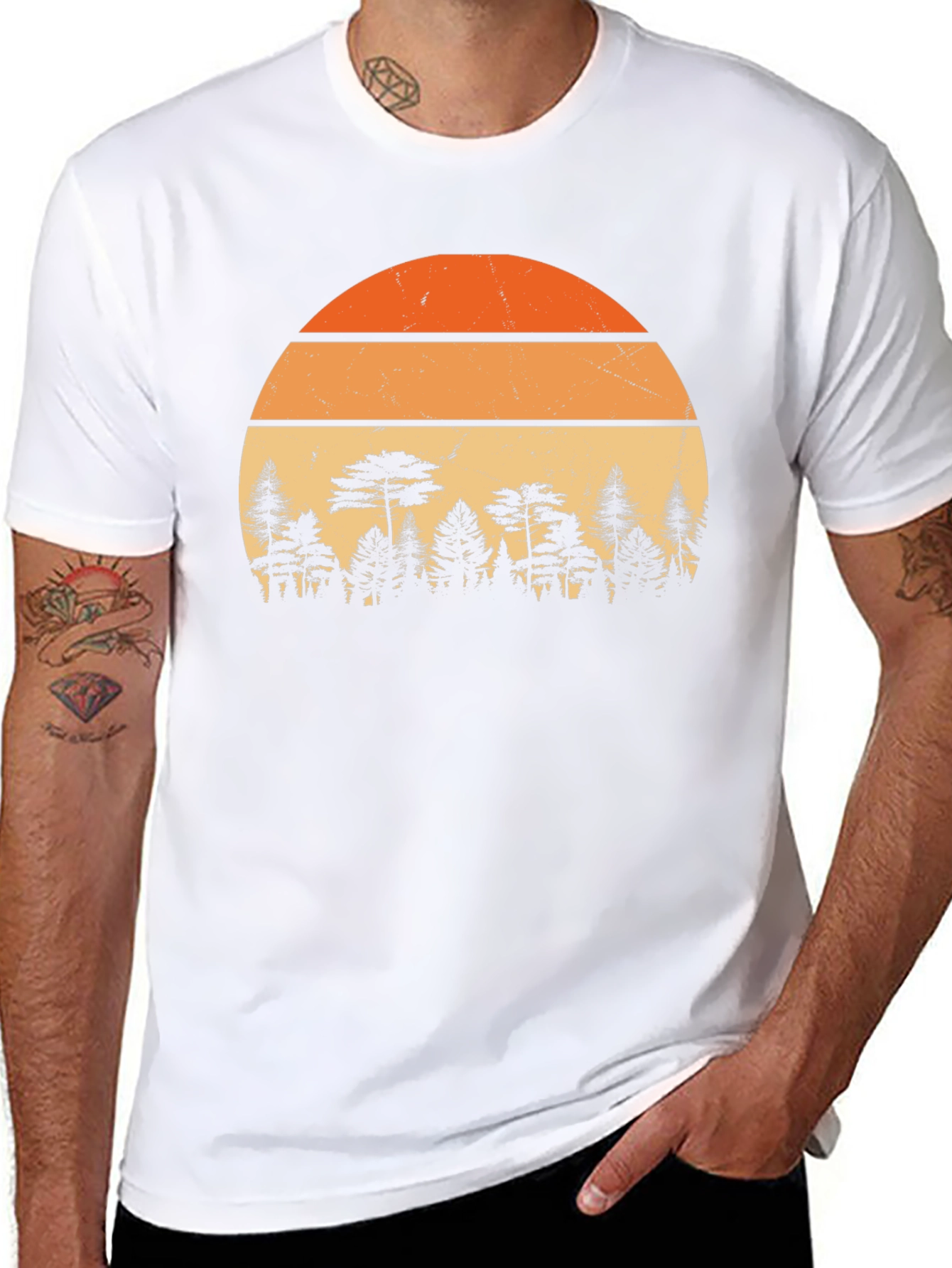 Retro Sunset Forest T-Shirt